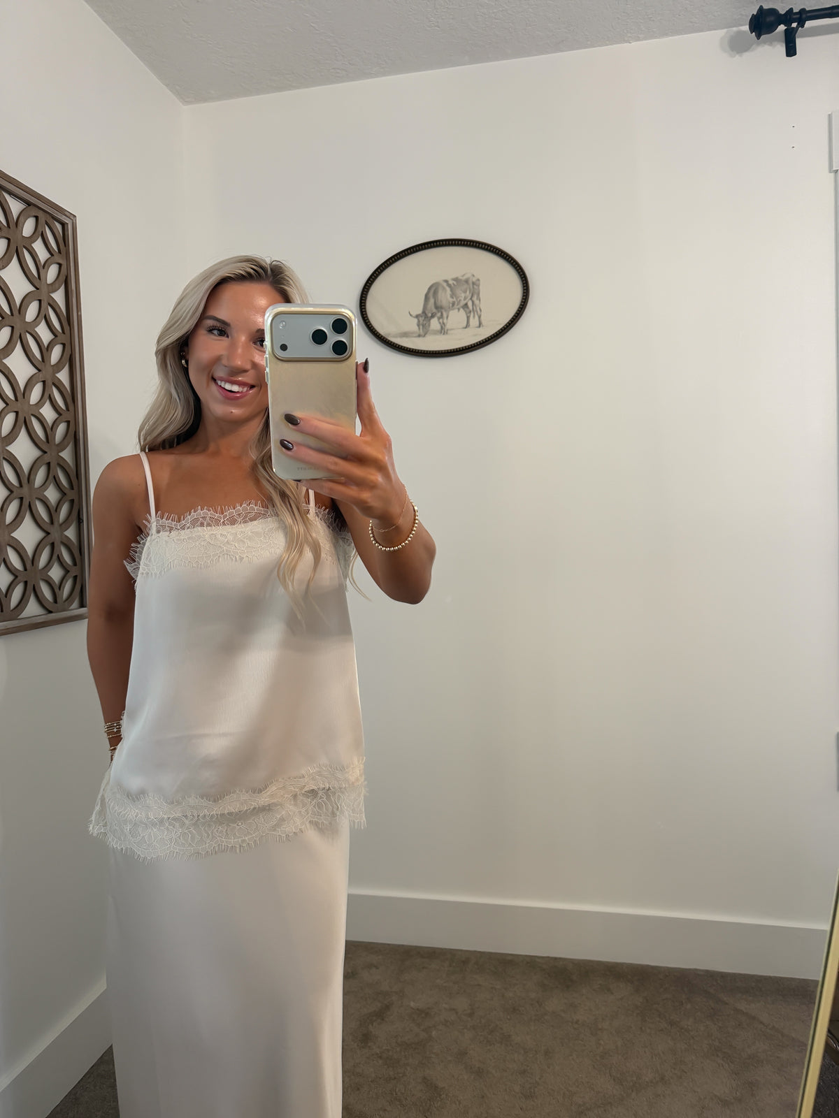 Pearl Drift Lace Cami & Midi Set
