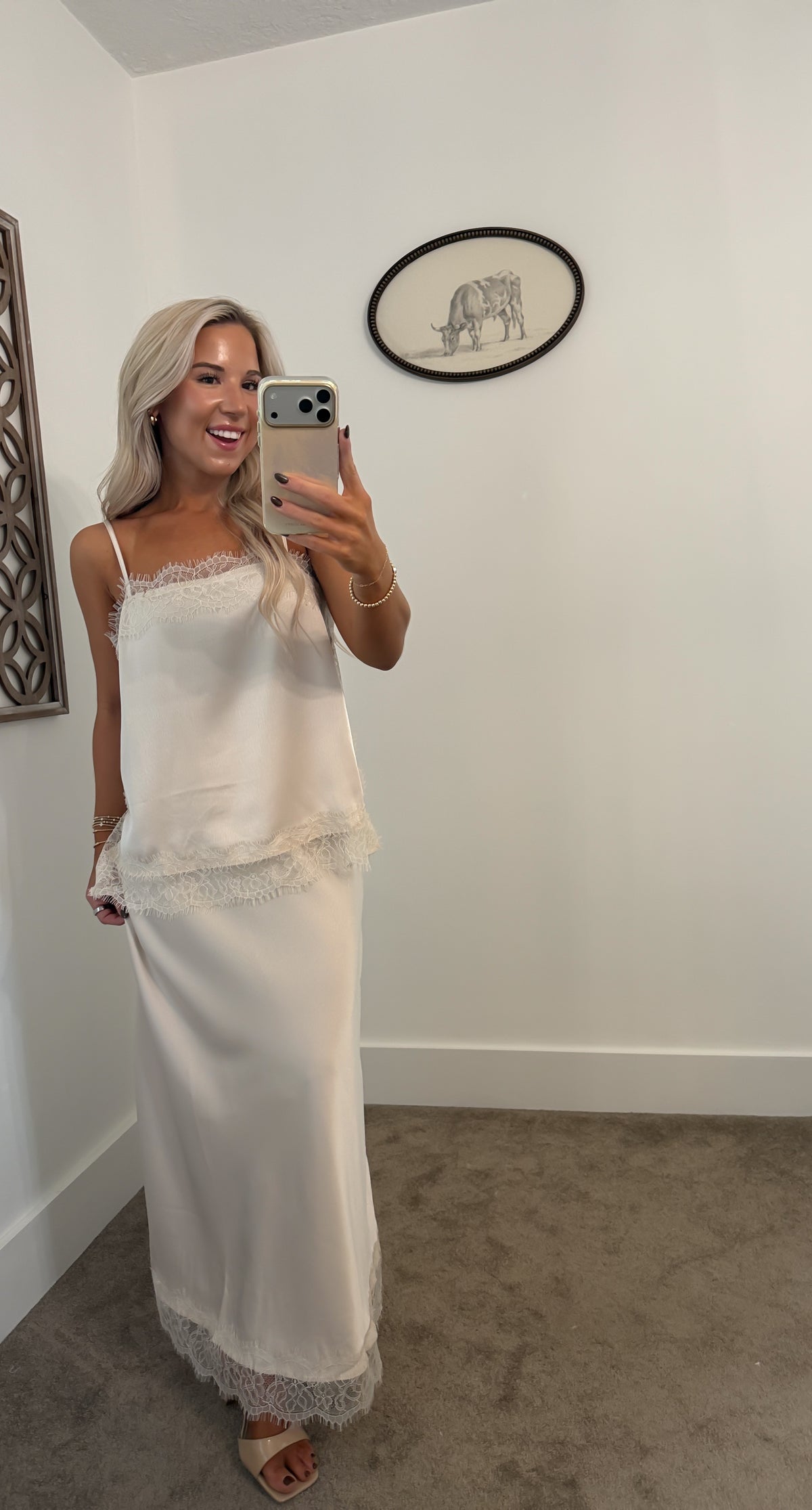 Pearl Drift Lace Cami & Midi Set