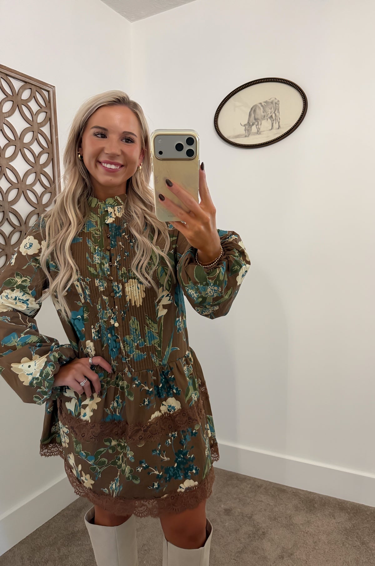 Autumn Bloom Mini Dress