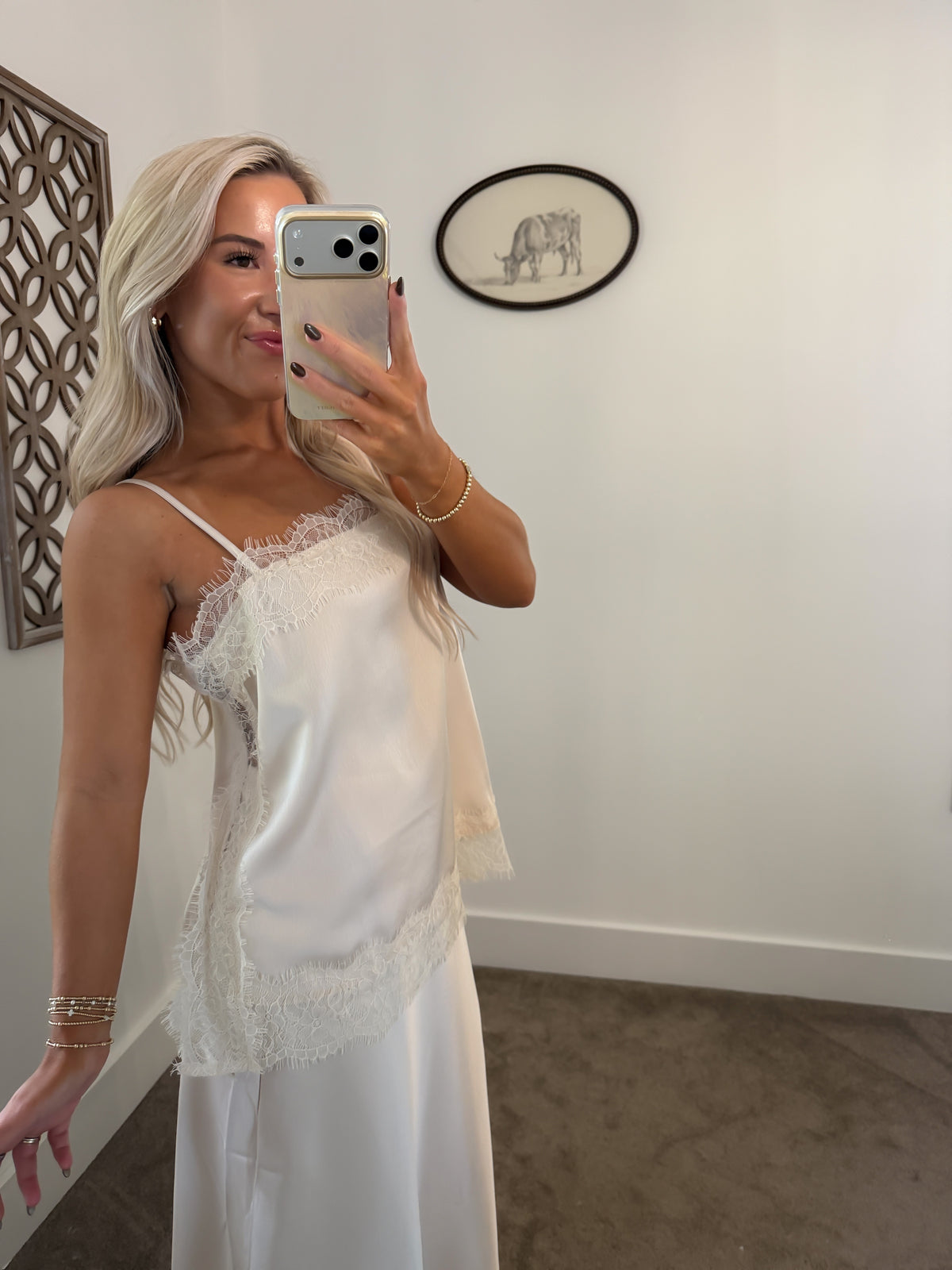 Pearl Drift Lace Cami & Midi Set