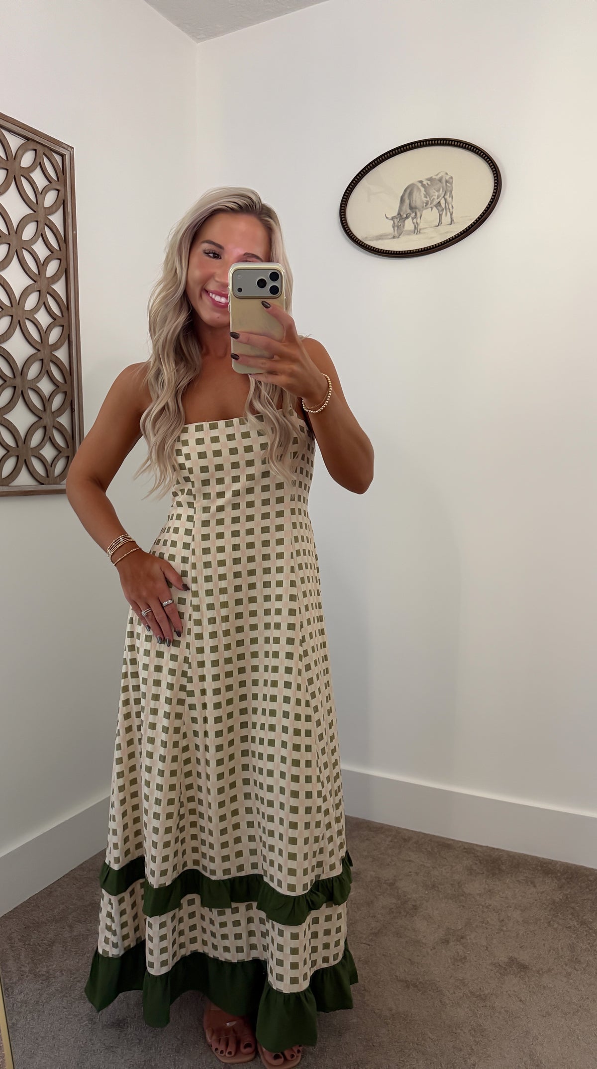 Gingham Social Midi