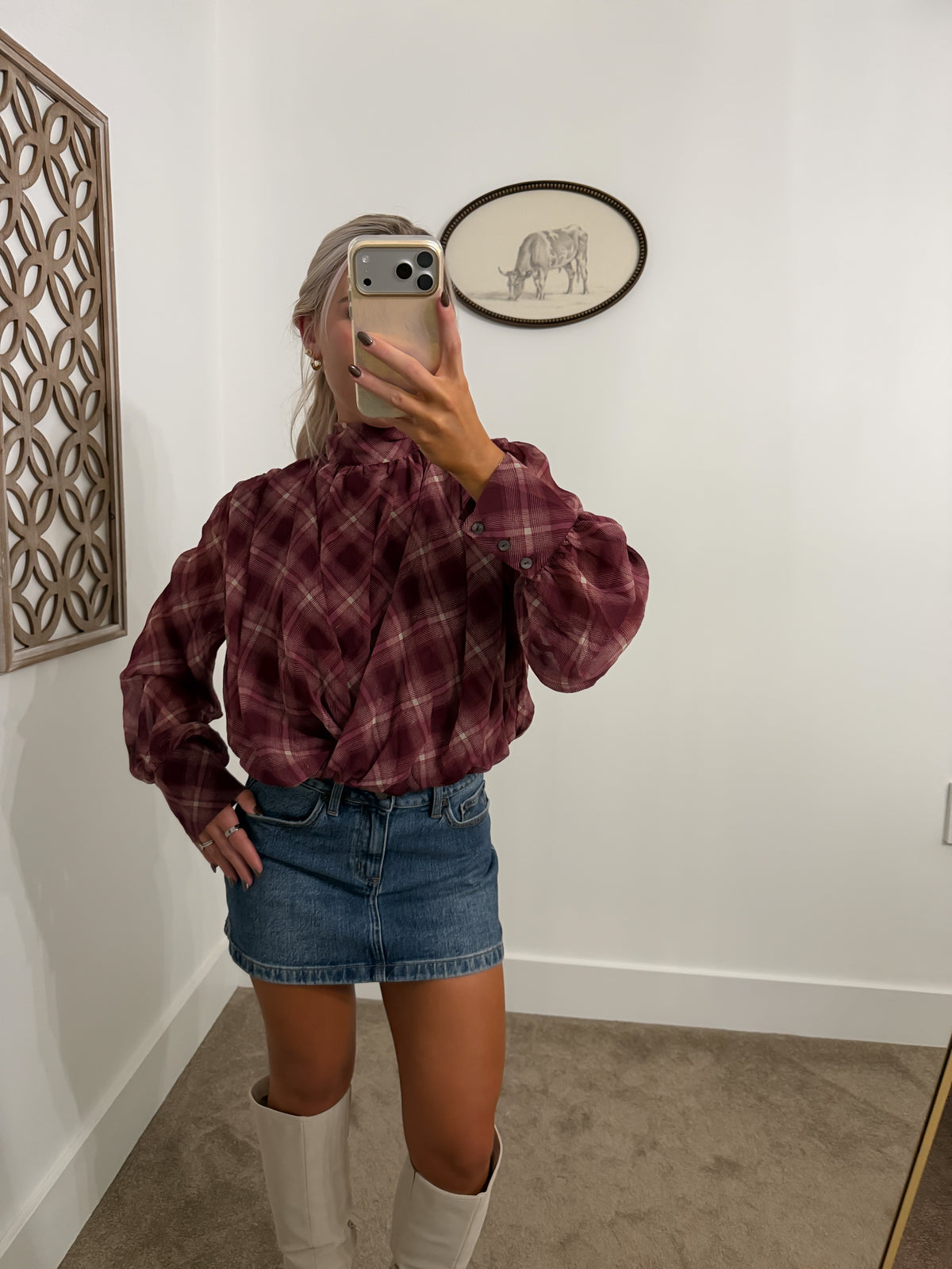 Cherrywood Draped Crossover Front Blouse