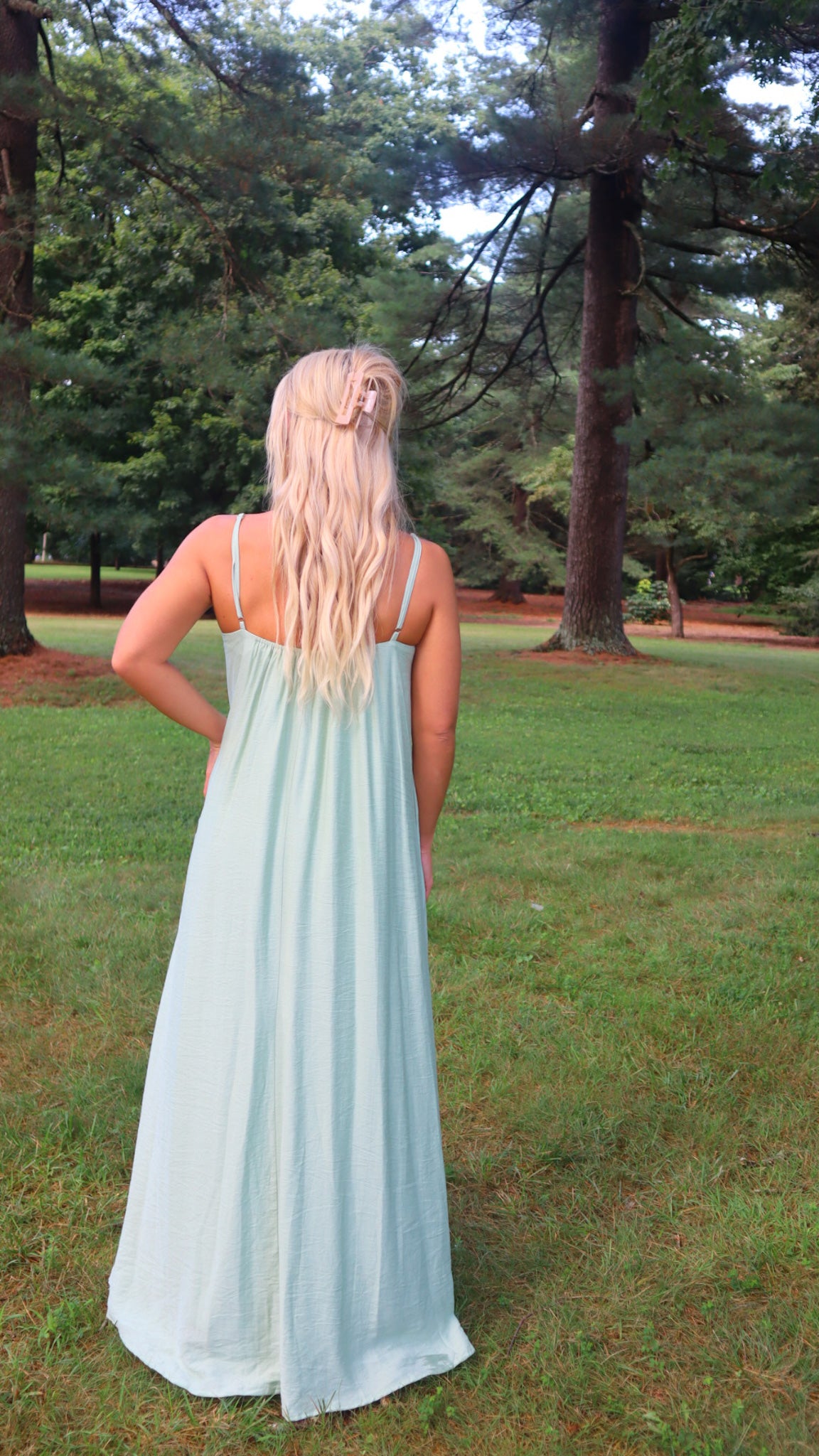 Follow My Lead Pleated Spaghetti Straps Maxi Dress