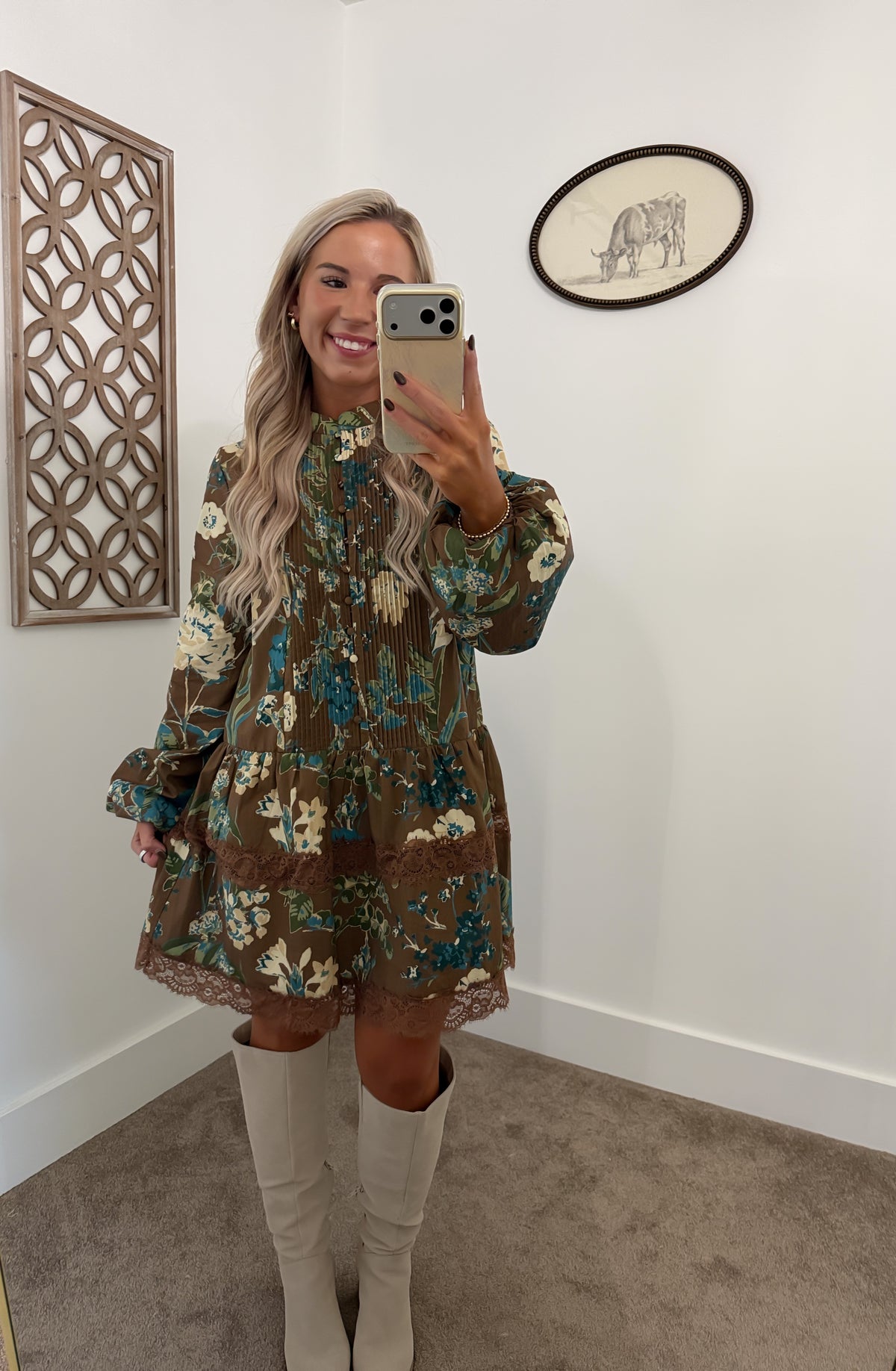 Autumn Bloom Mini Dress