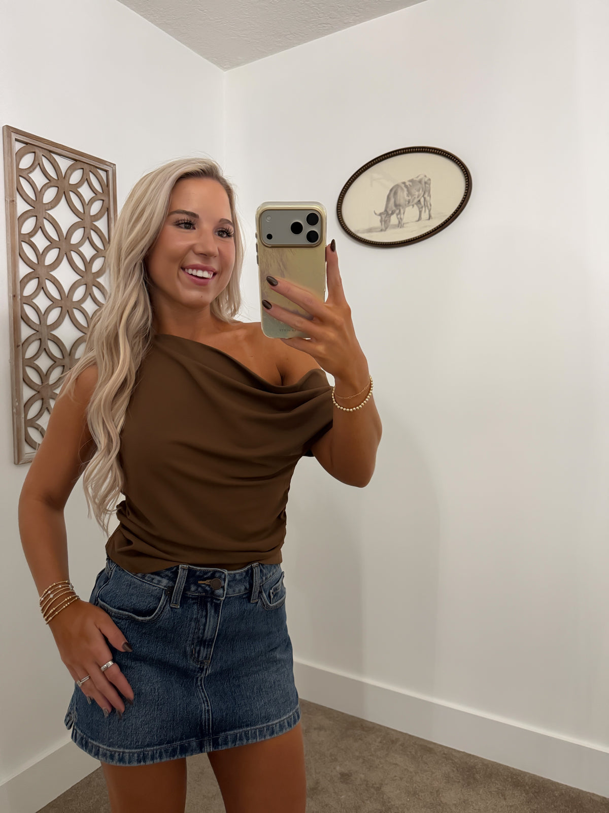 Milan Asymmetrical Top (Brown)