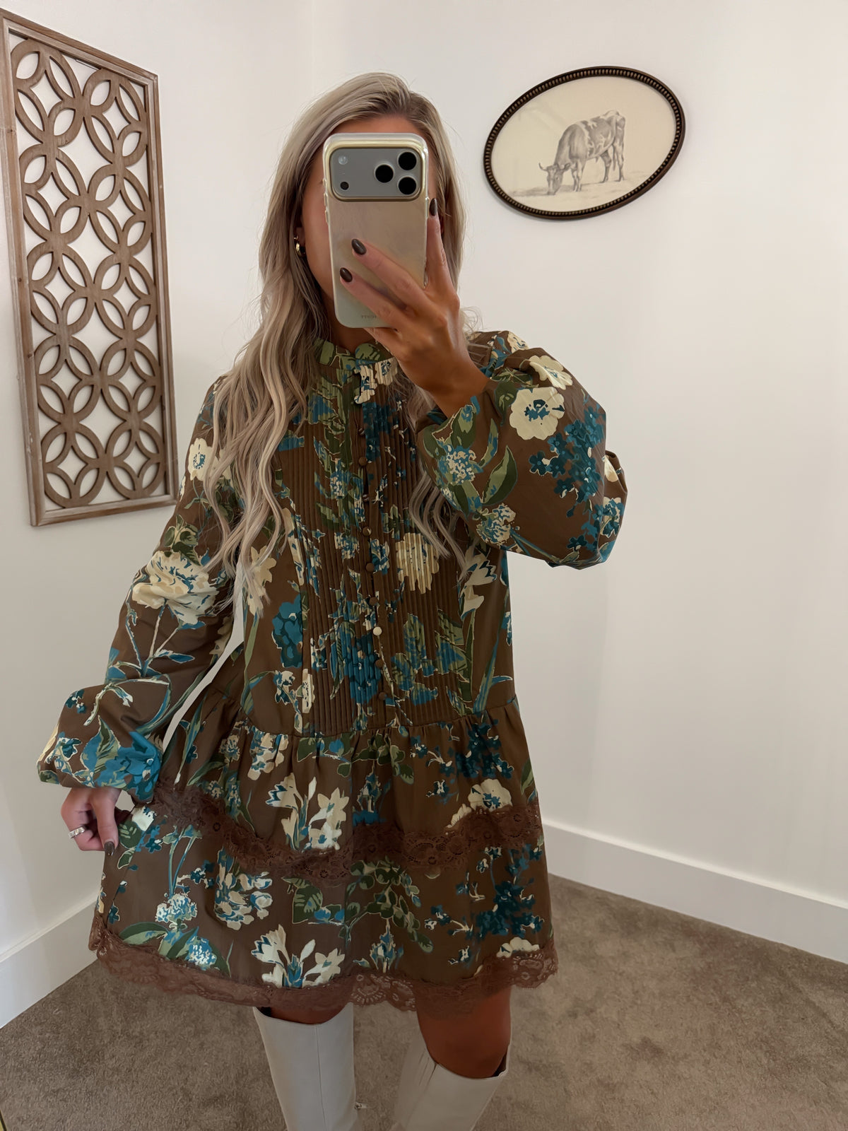 Autumn Bloom Mini Dress