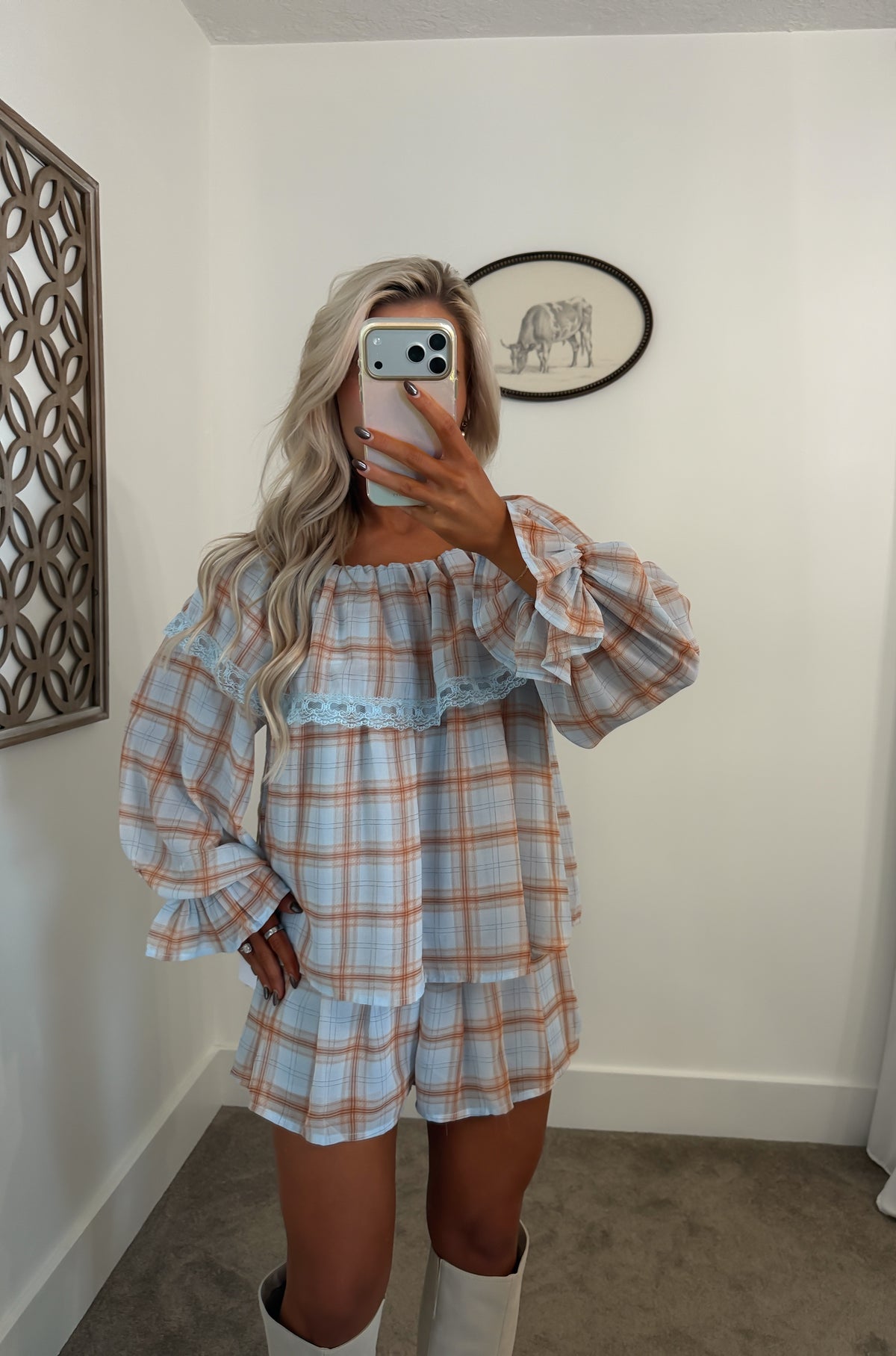 To The Patch Plaid Shorts Set
