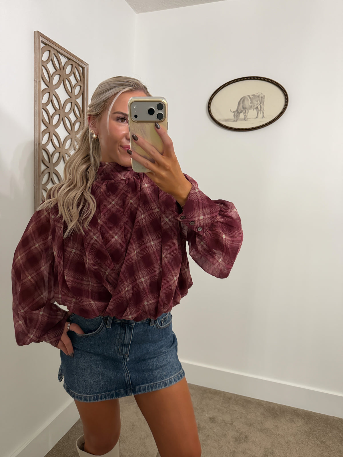 Cherrywood Draped Crossover Front Blouse