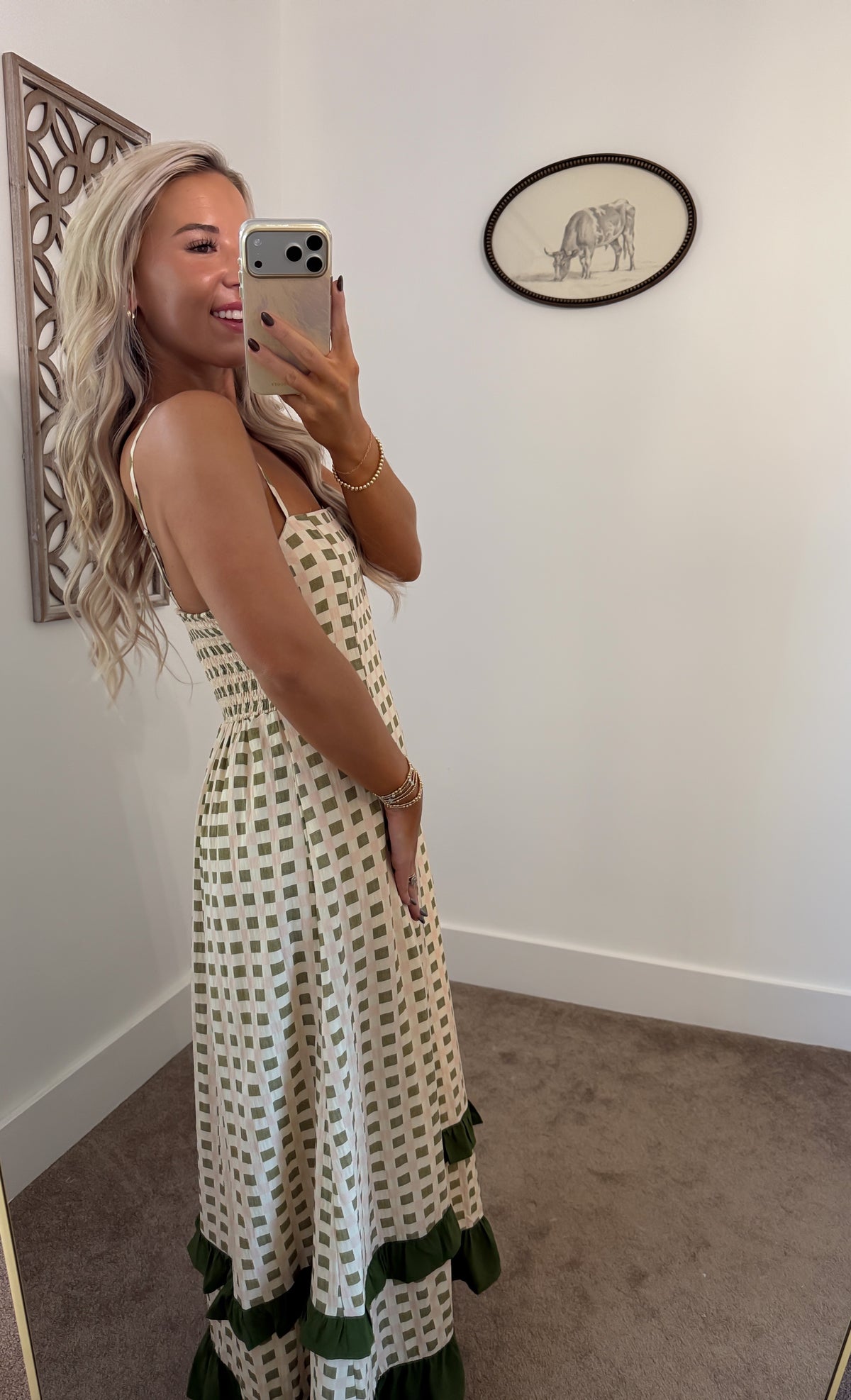 Gingham Social Midi