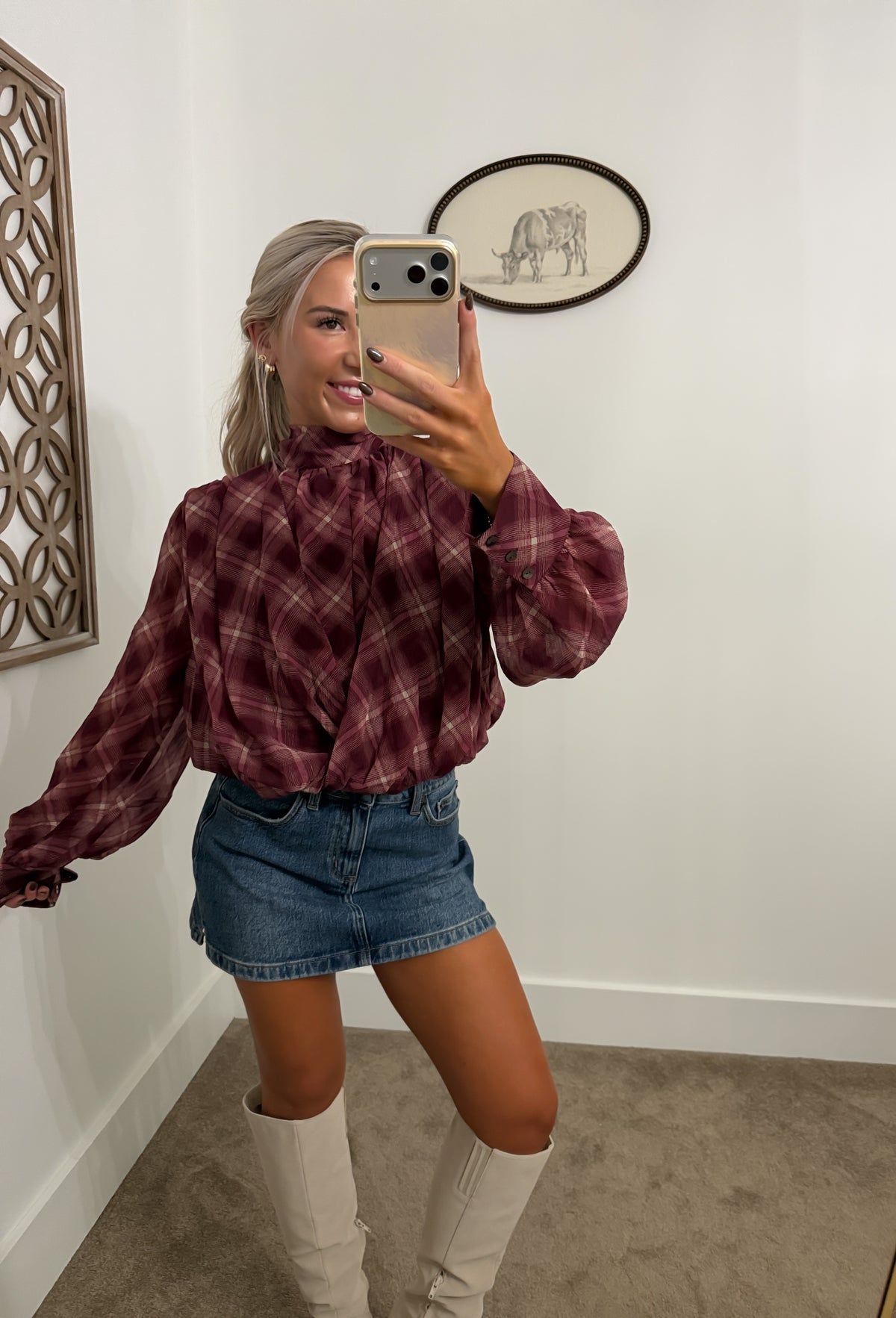 Cherrywood Draped Crossover Front Blouse