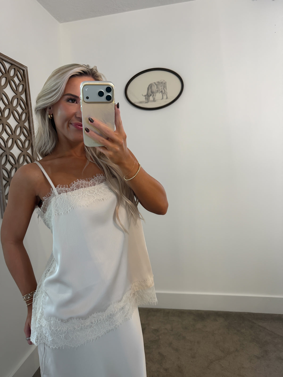 Pearl Drift Lace Cami & Midi Set