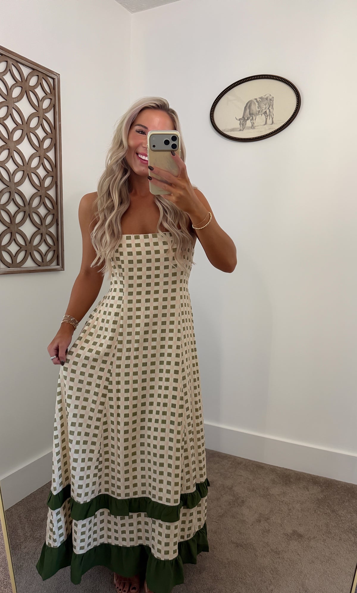 Gingham Social Midi