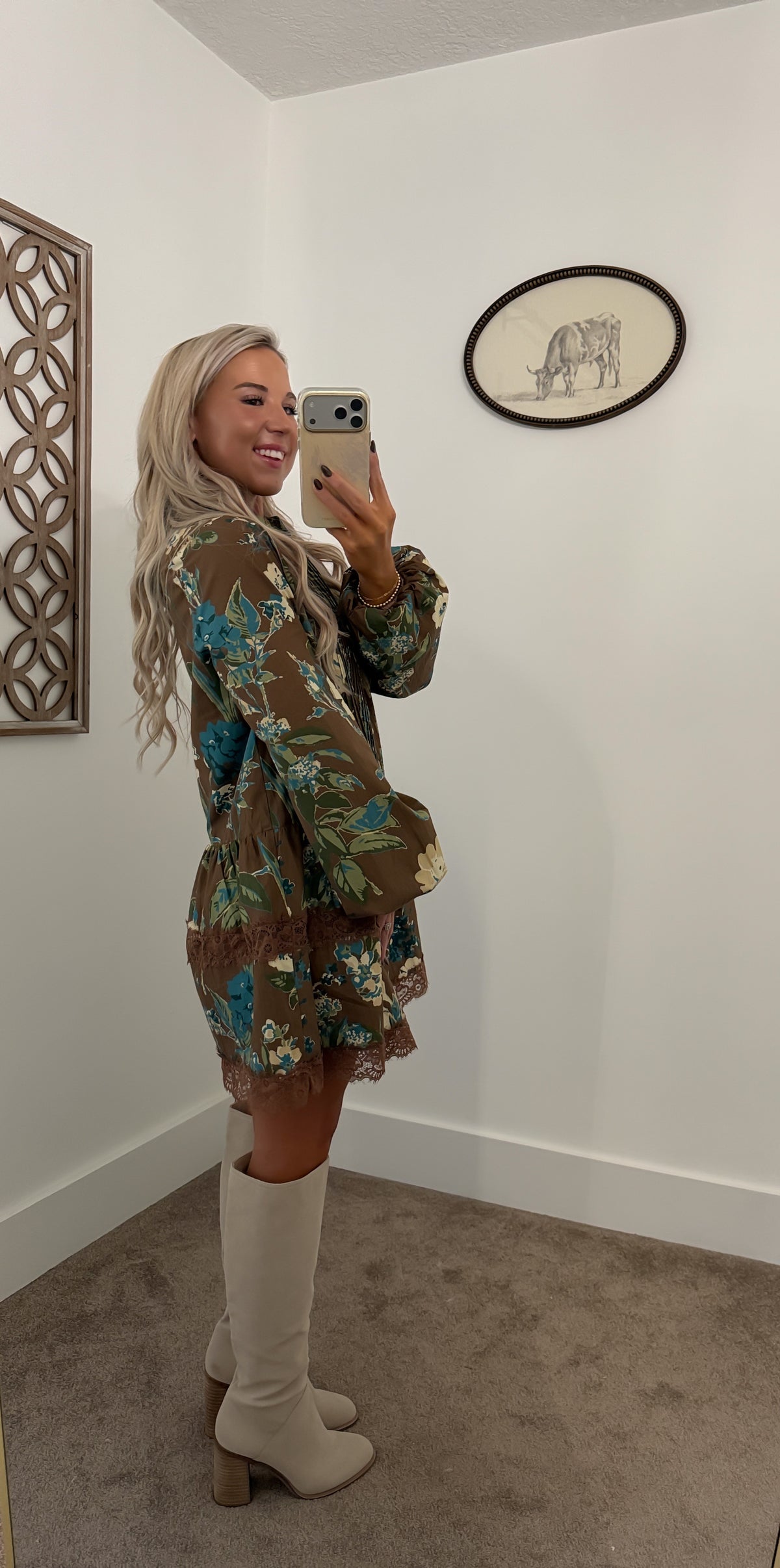 Autumn Bloom Mini Dress