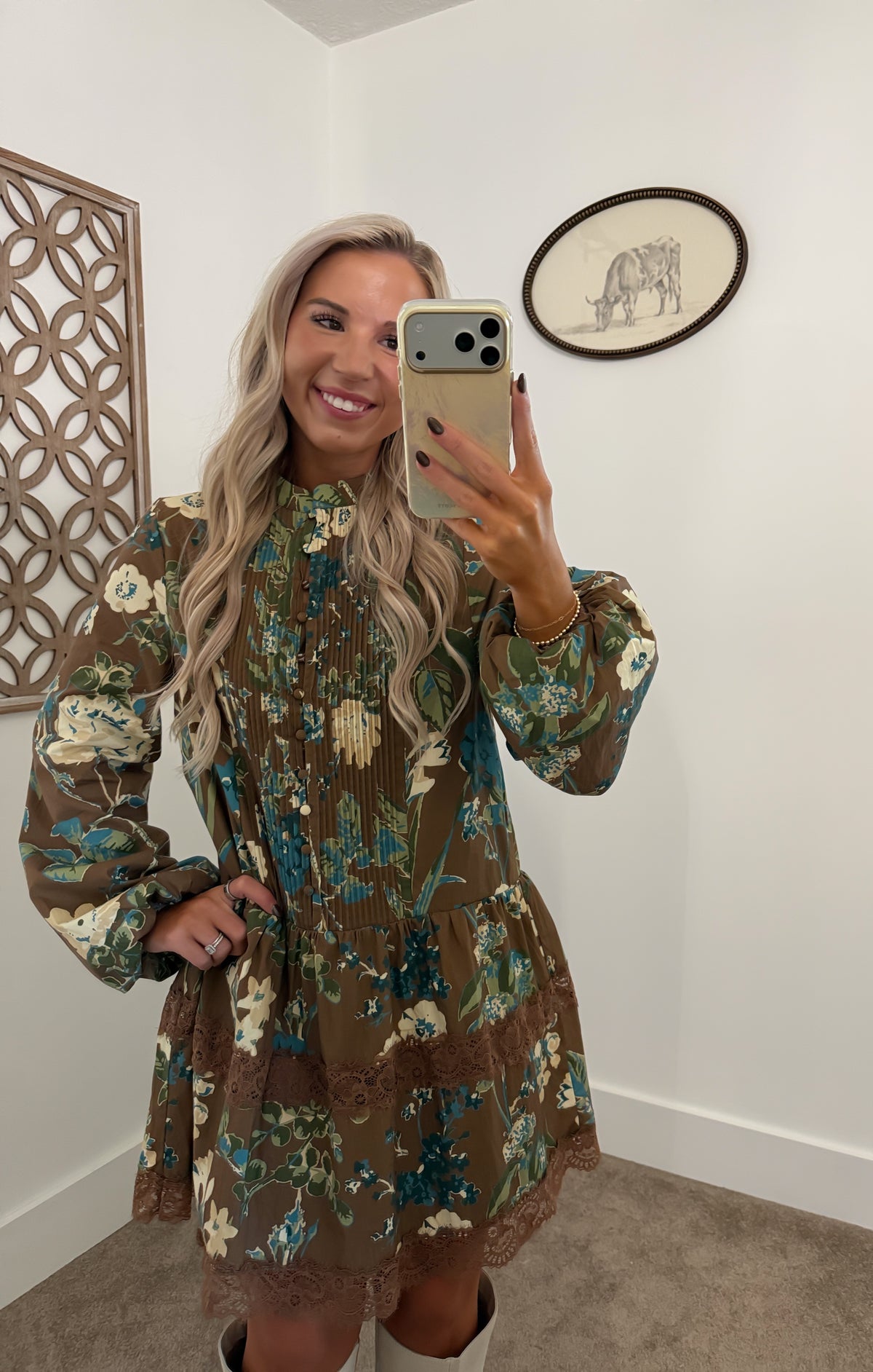 Autumn Bloom Mini Dress