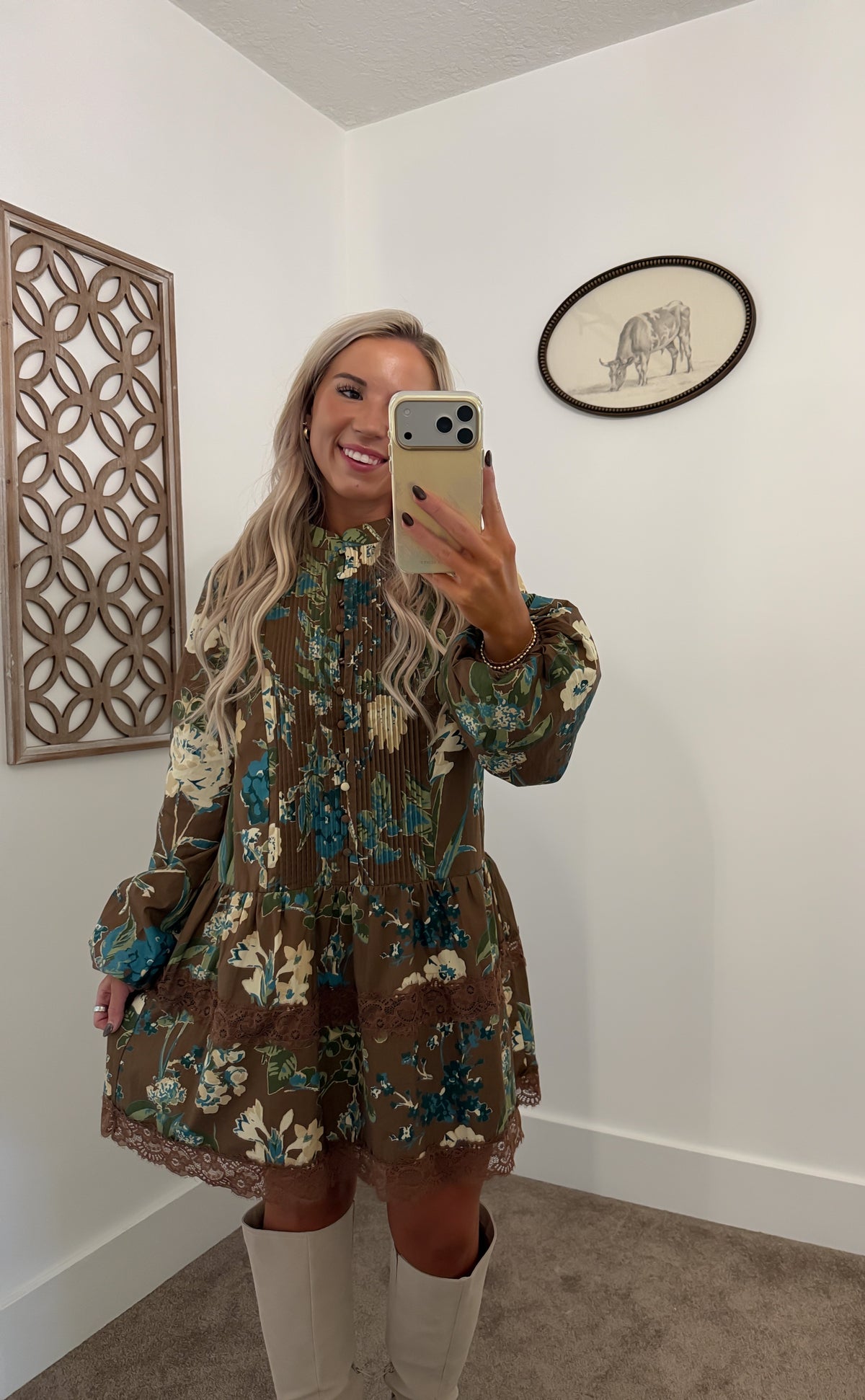 Autumn Bloom Mini Dress
