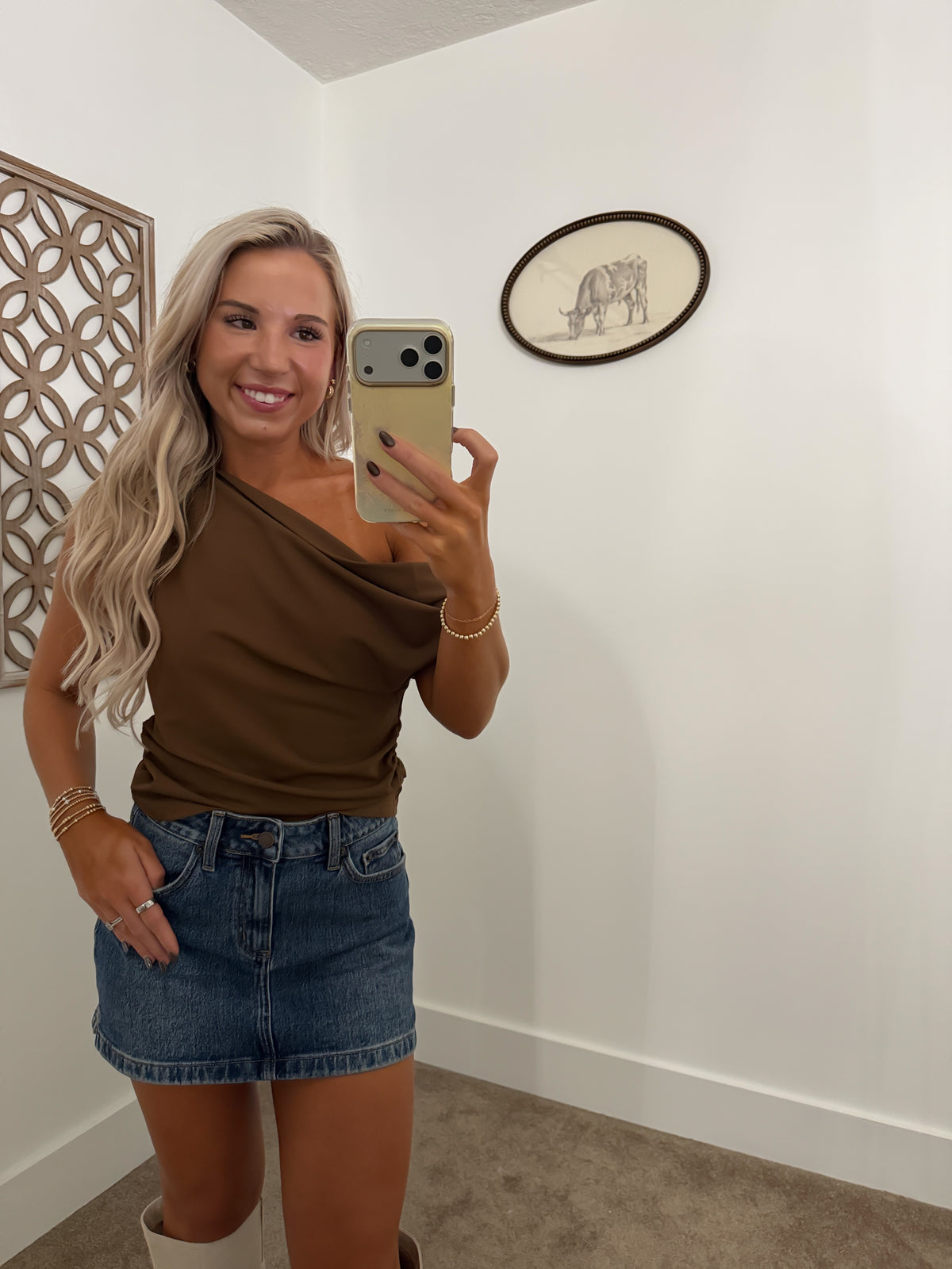 Milan Asymmetrical Top (Brown)