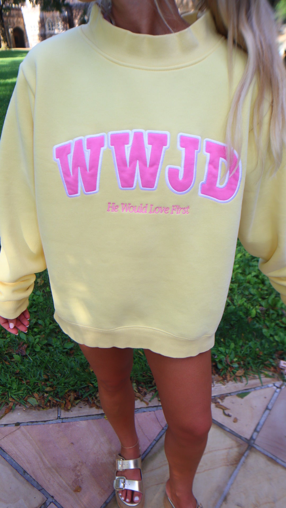 WWJD "He Would Love First" Mockneck