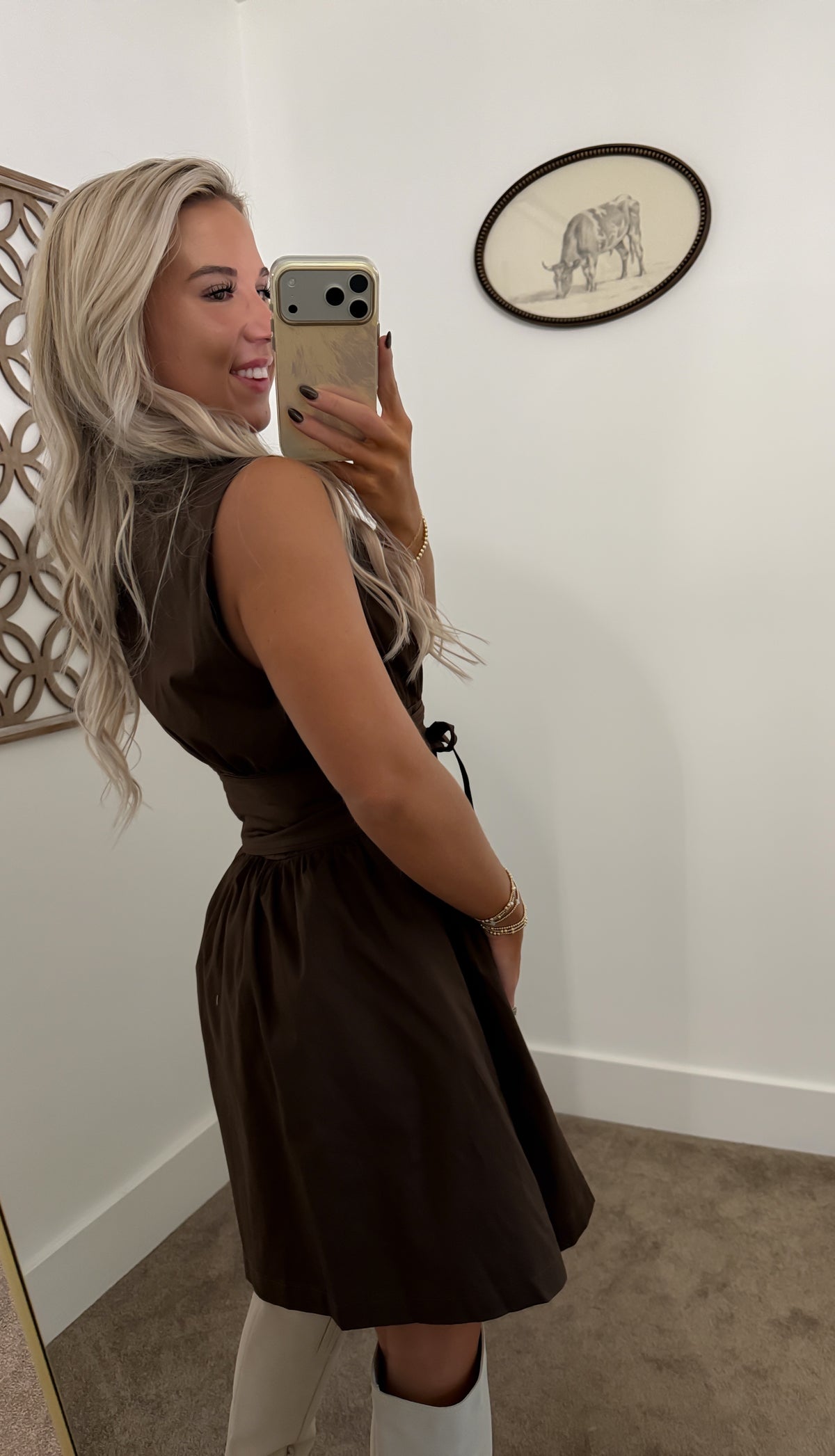 Chocolate Corset Tie Mini Dress