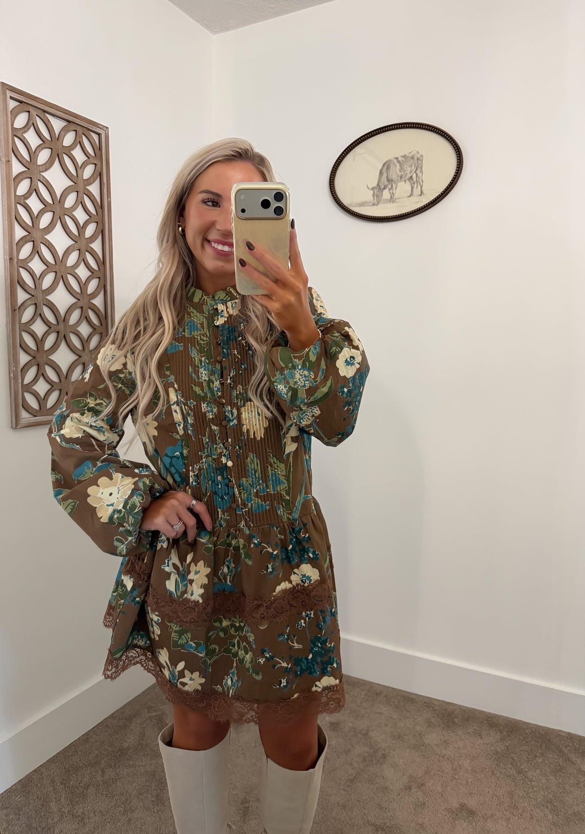 Autumn Bloom Mini Dress
