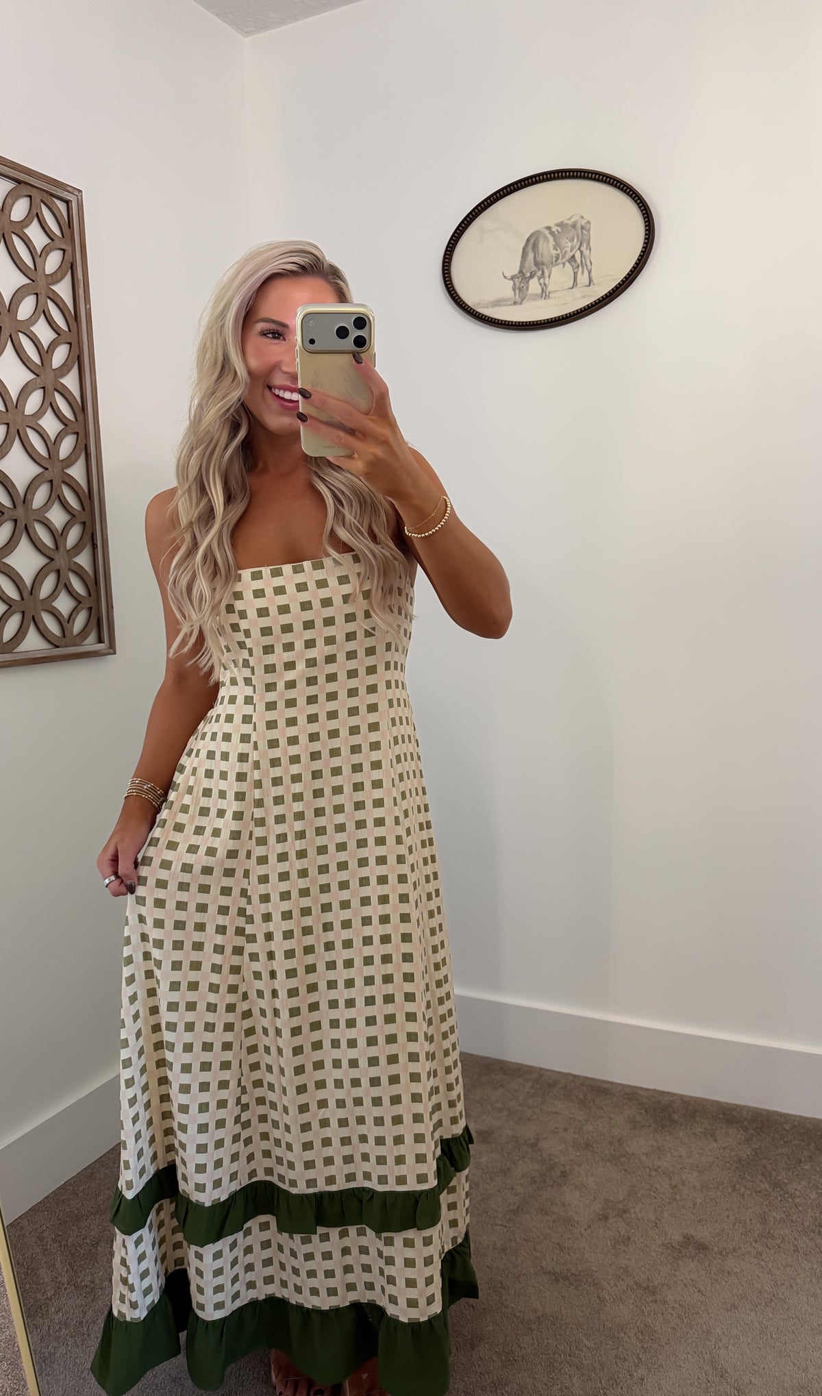 Gingham Social Midi