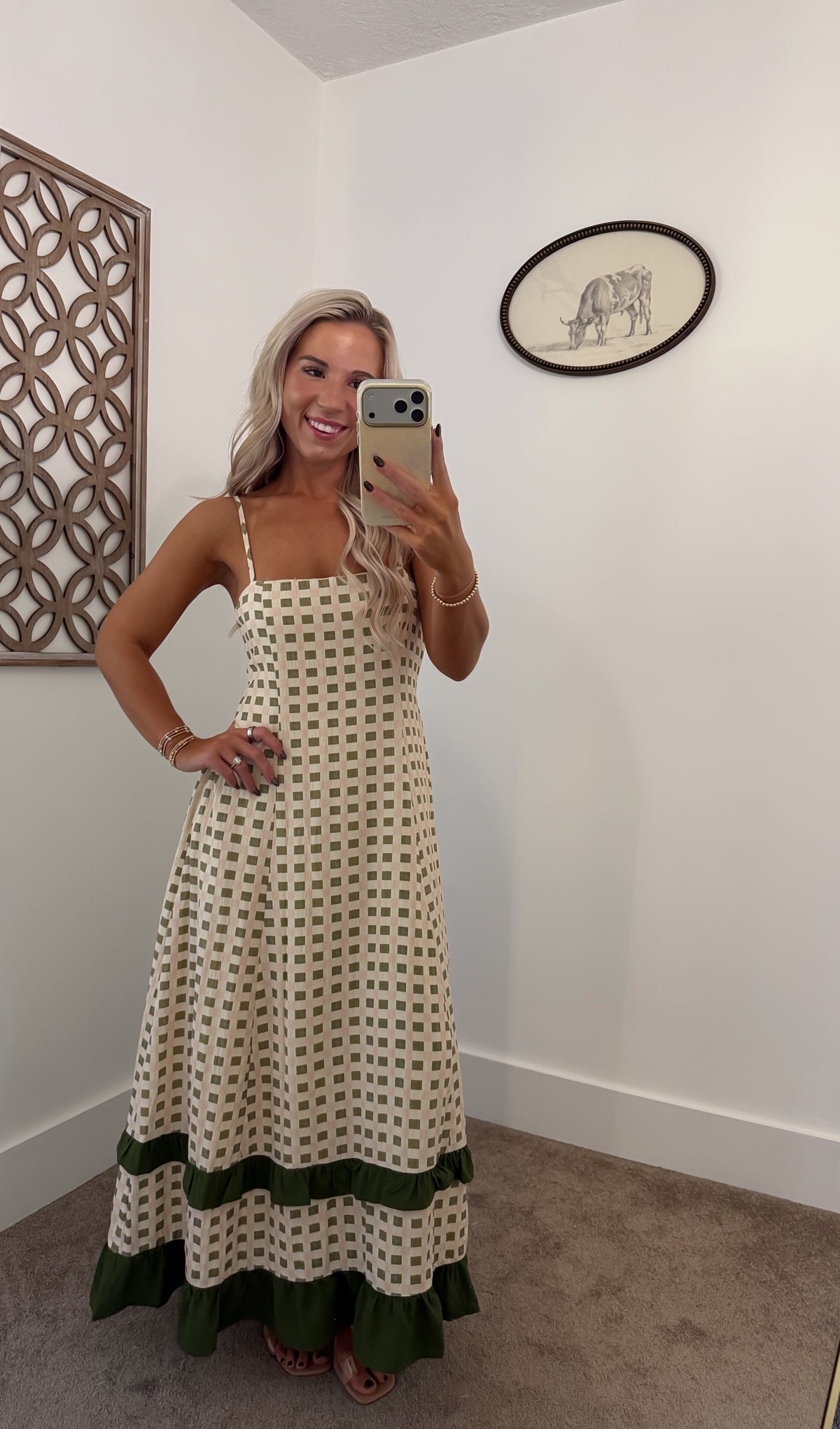 Gingham Social Midi