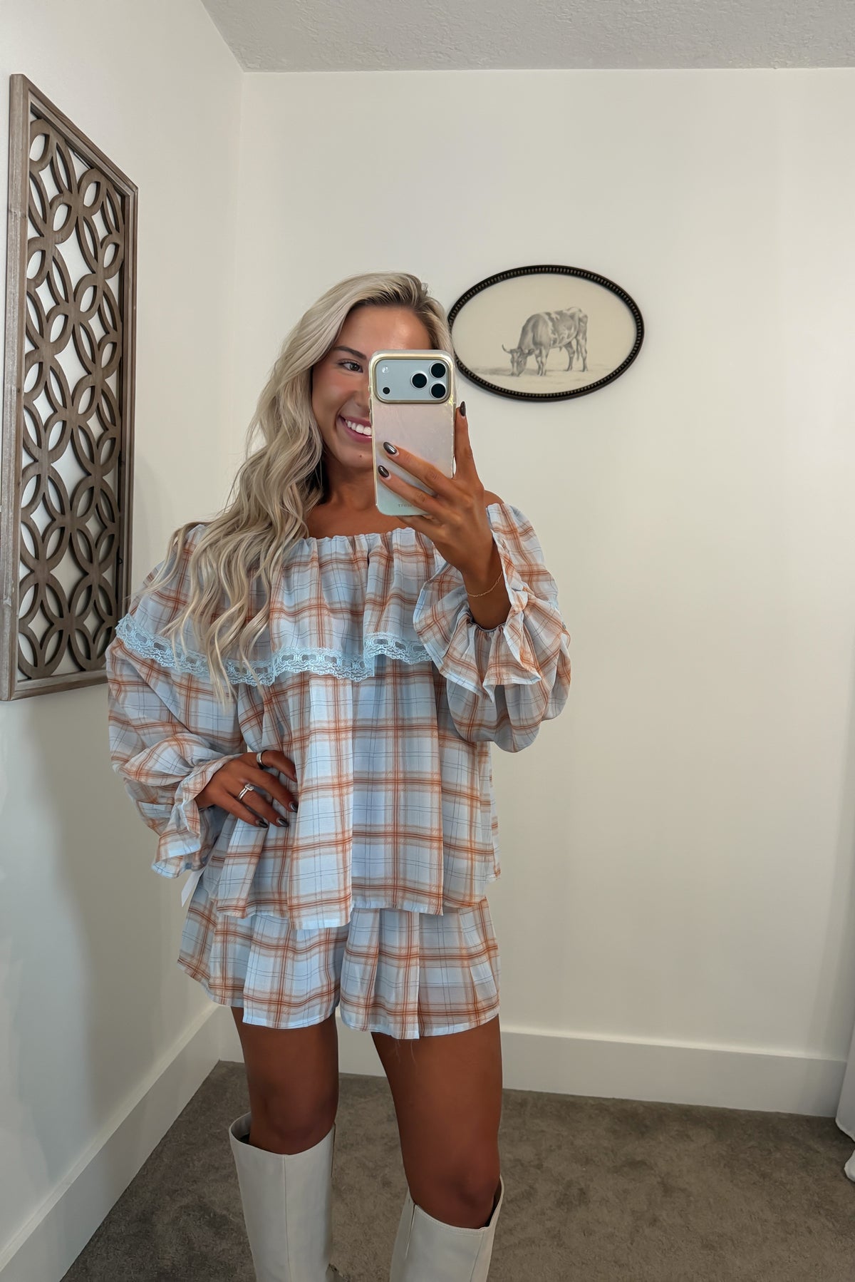 To The Patch Plaid Shorts Set