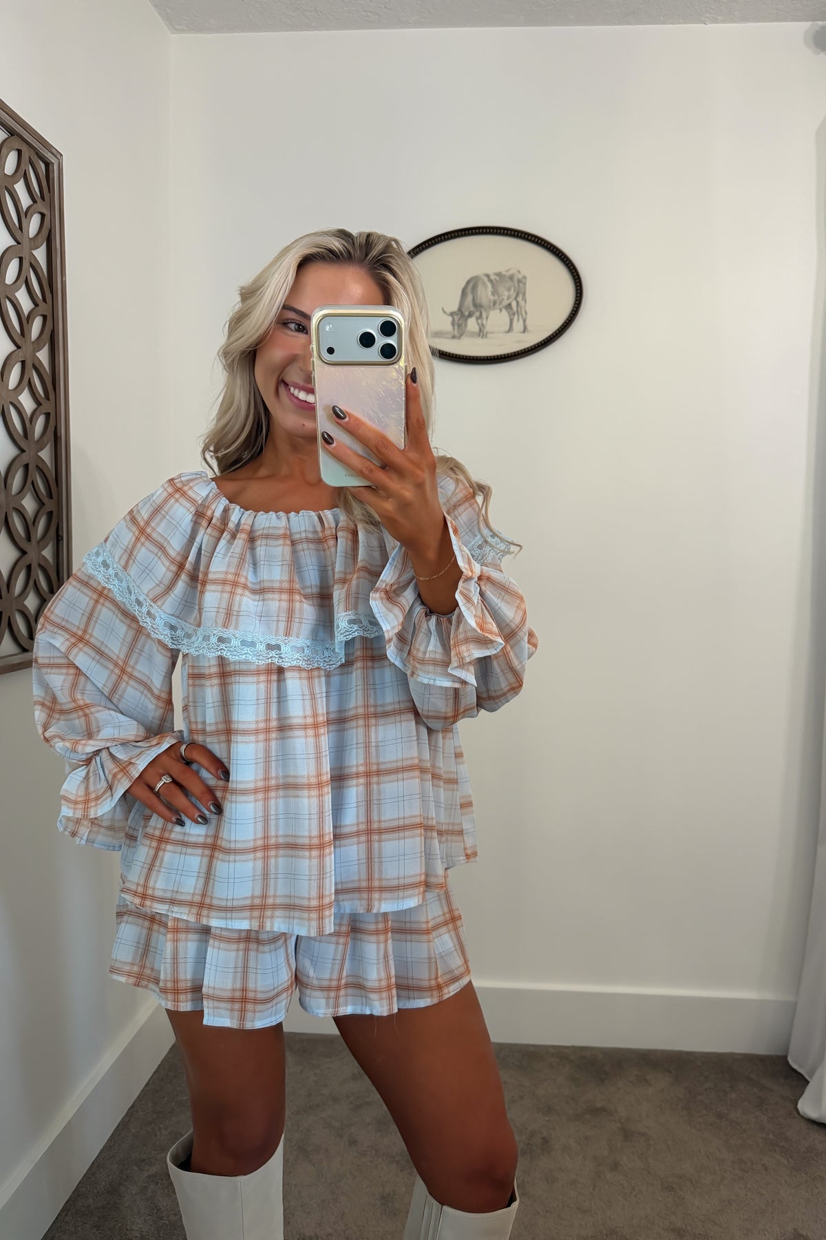 To The Patch Plaid Shorts Set