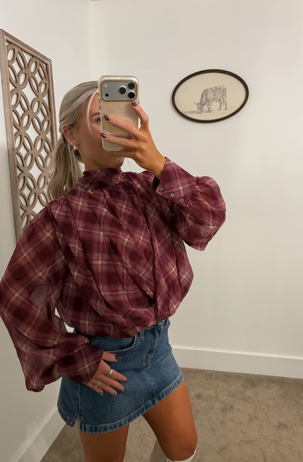 Cherrywood Draped Crossover Front Blouse