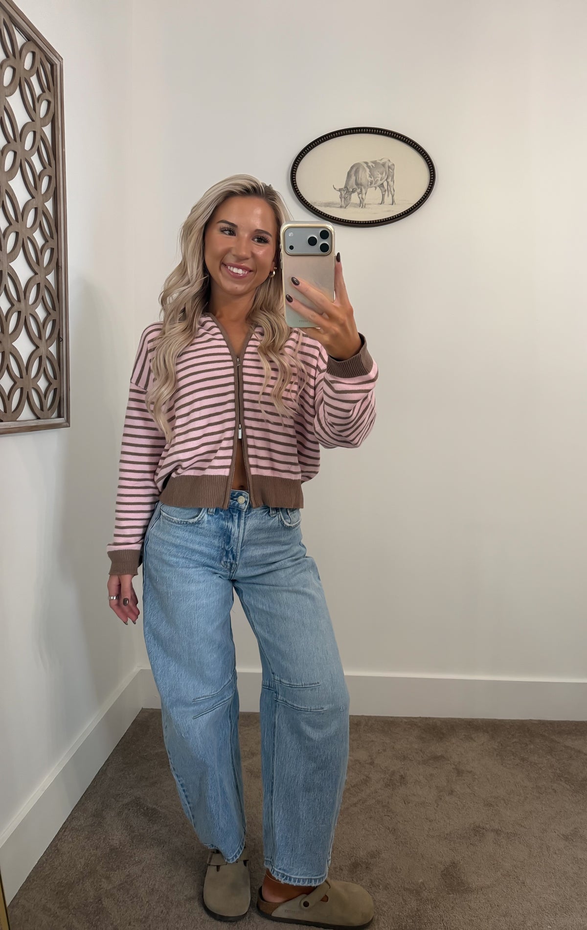 Strawberry Mocha Two Way Zip Jacket