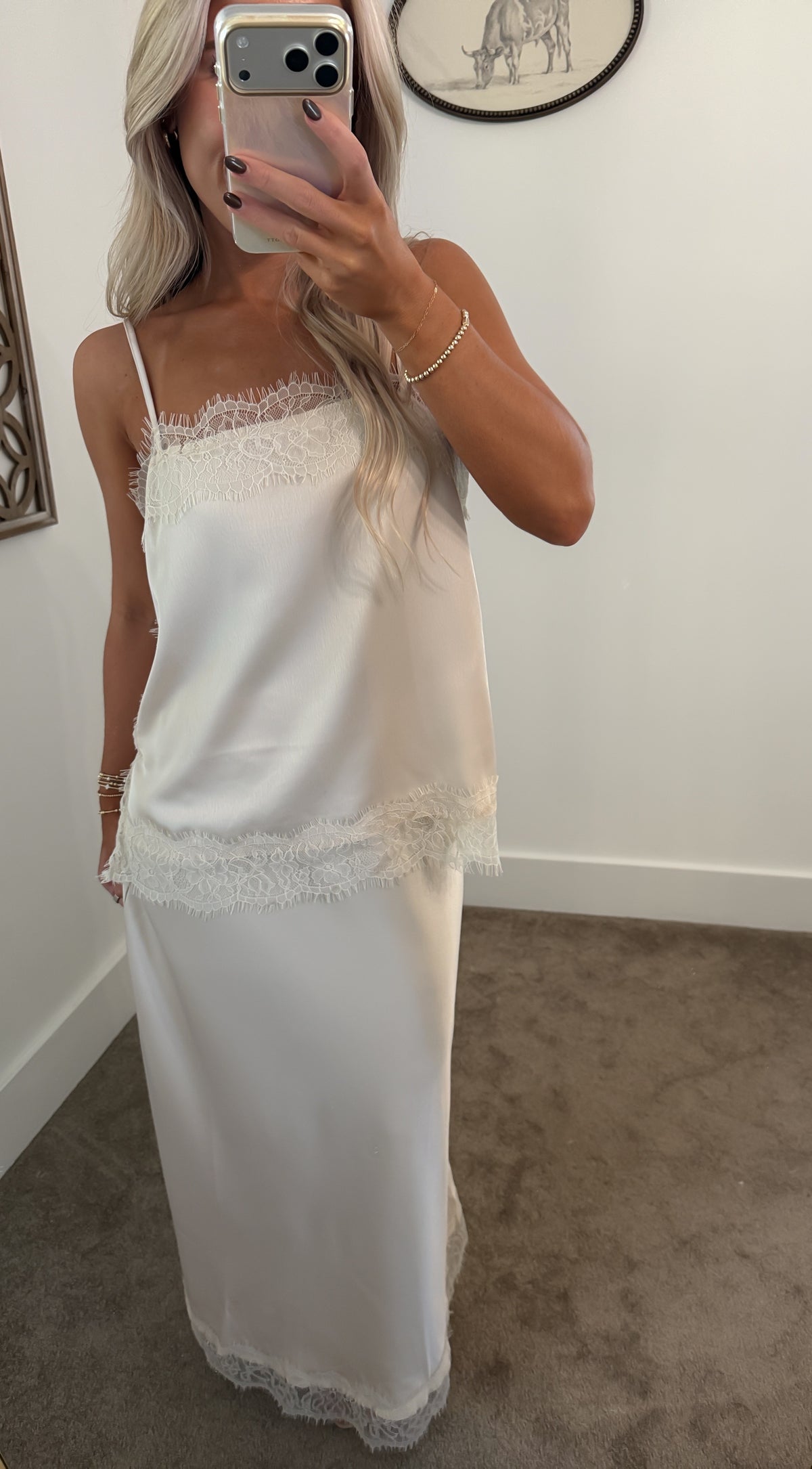 Pearl Drift Lace Cami & Midi Set