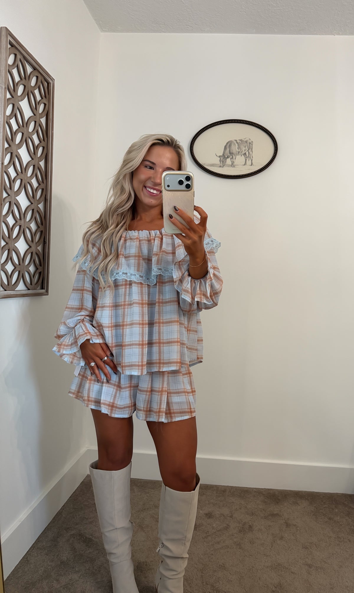 To The Patch Plaid Shorts Set