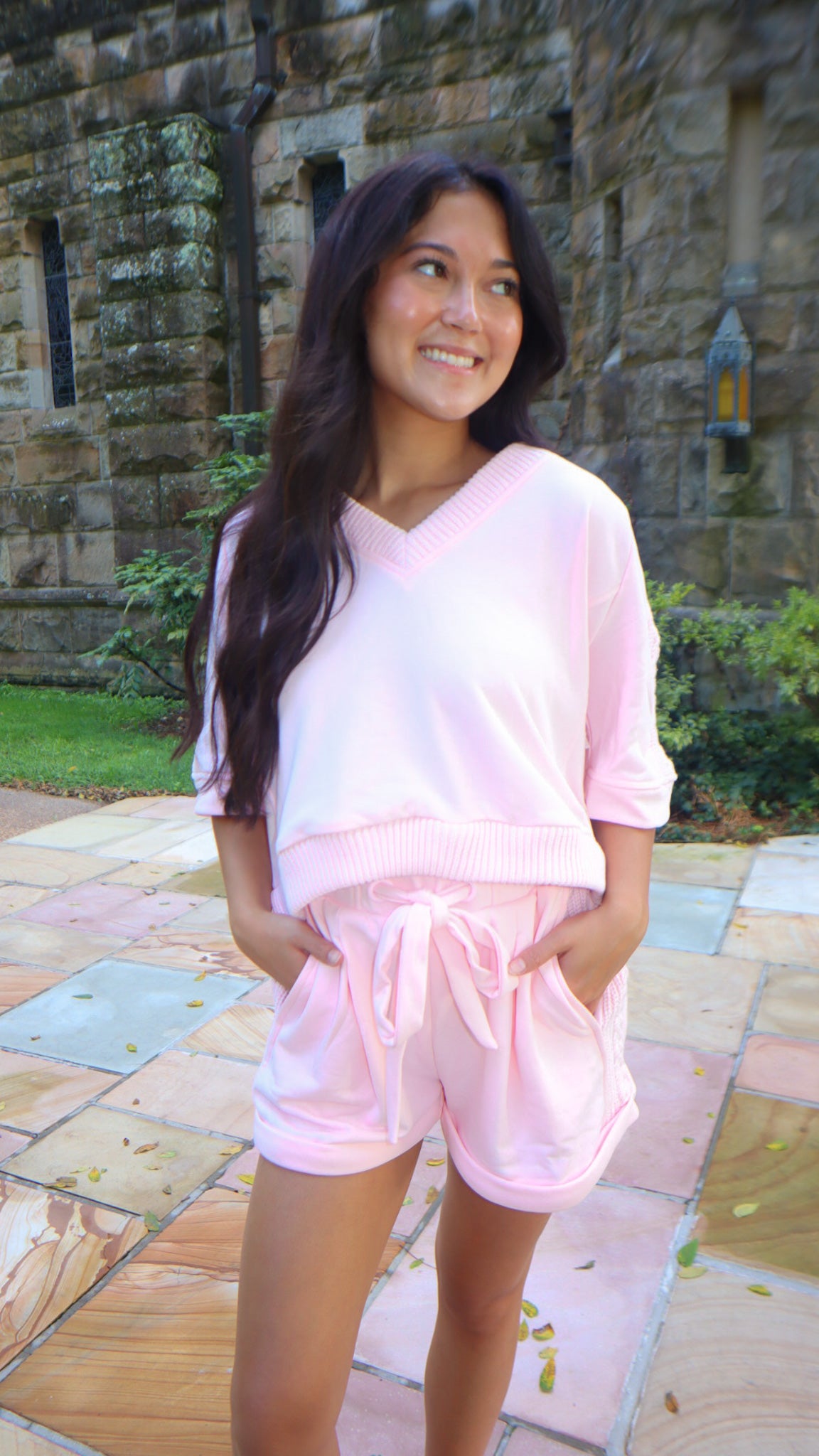 Trendsetter Knit Trim Lounge Short Set