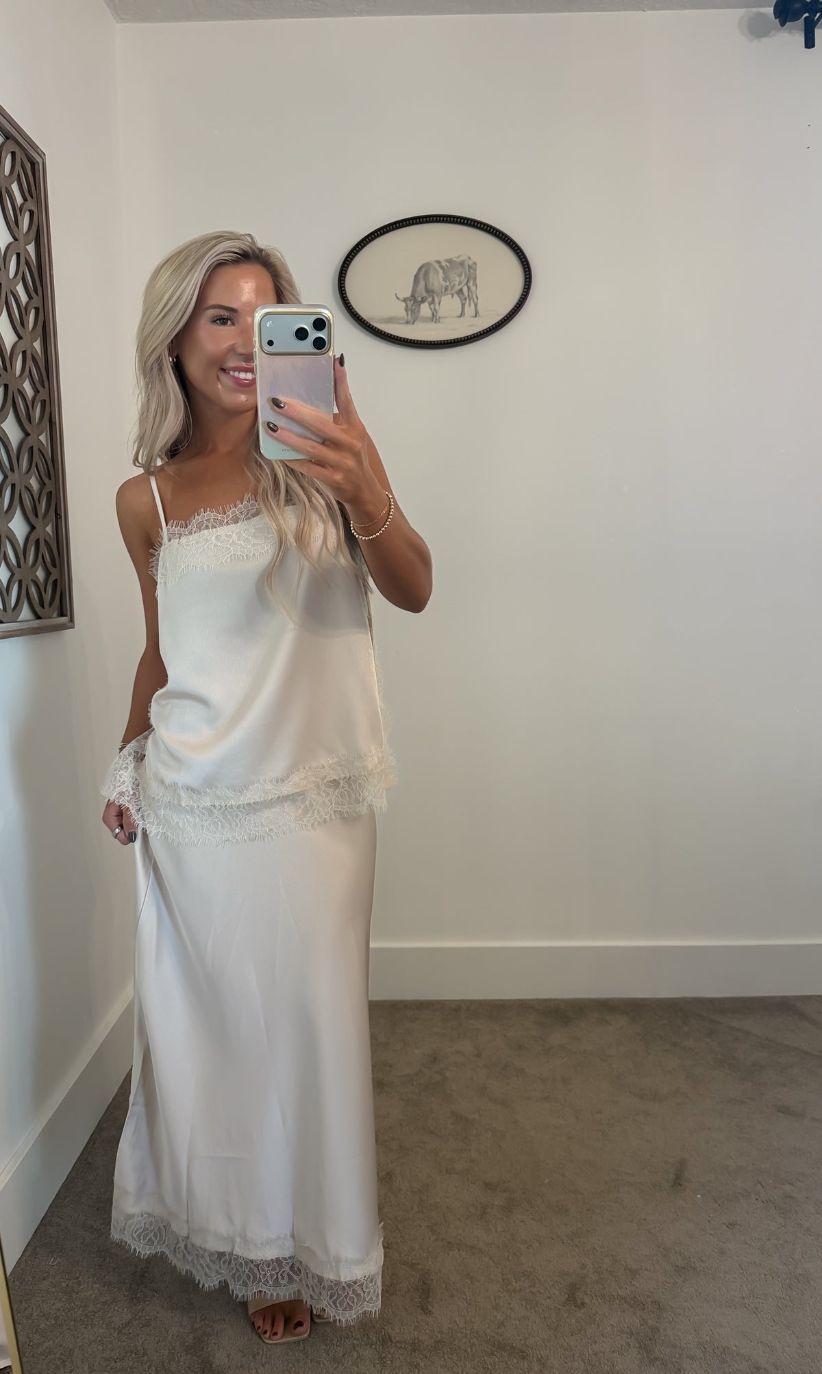 Pearl Drift Lace Cami & Midi Set