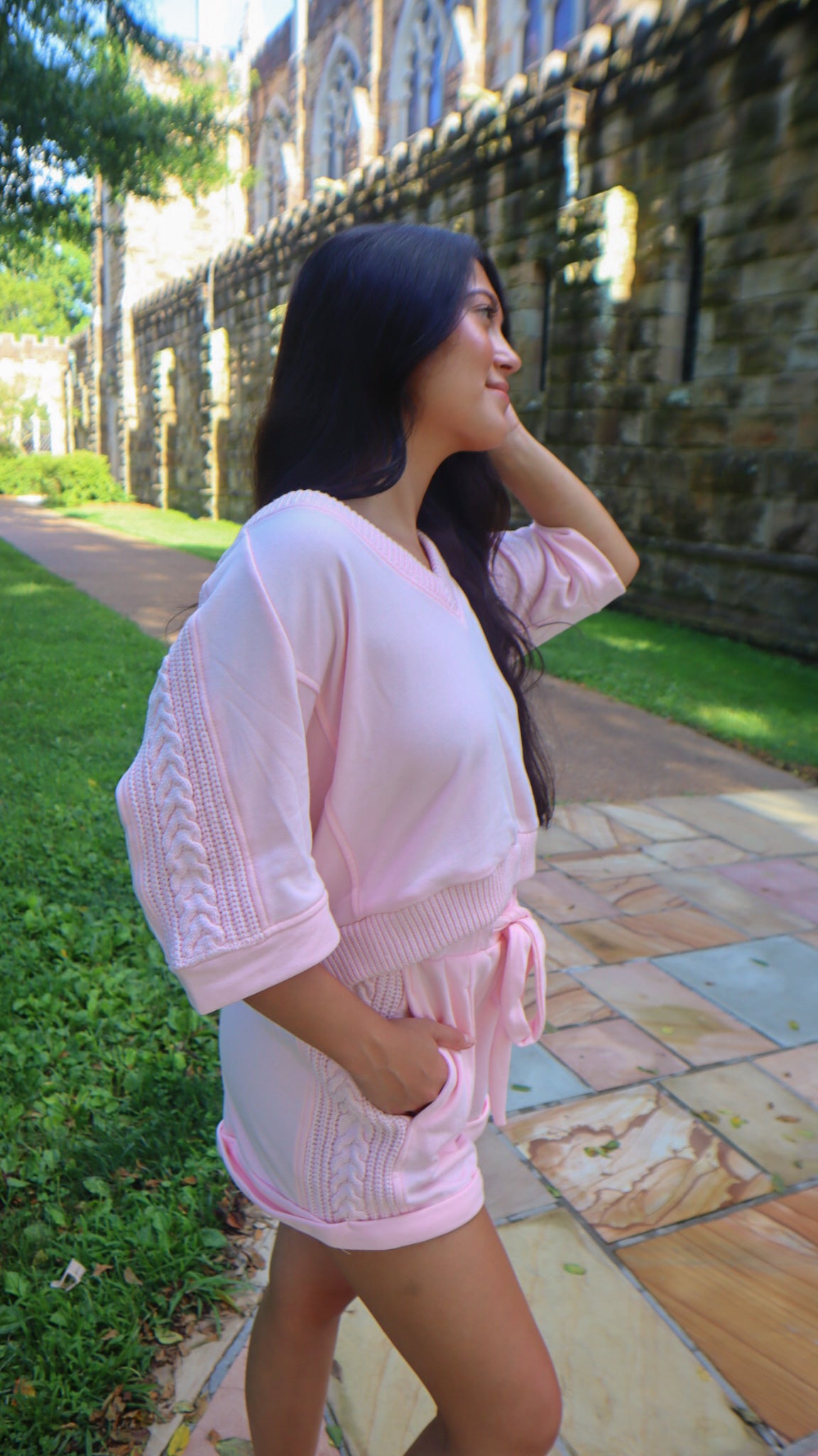 Trendsetter Knit Trim Lounge Short Set