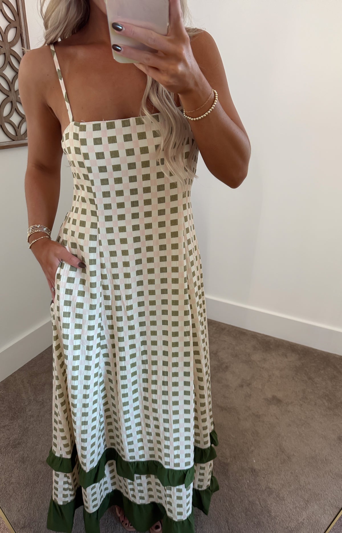 Gingham Social Midi