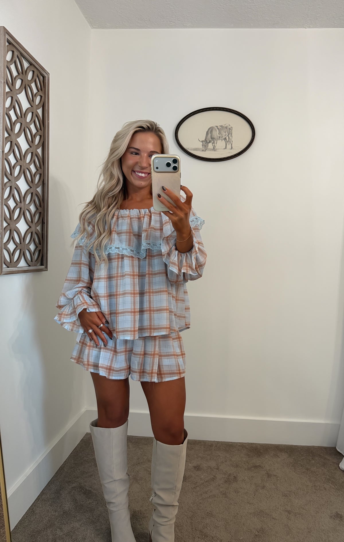 To The Patch Plaid Shorts Set