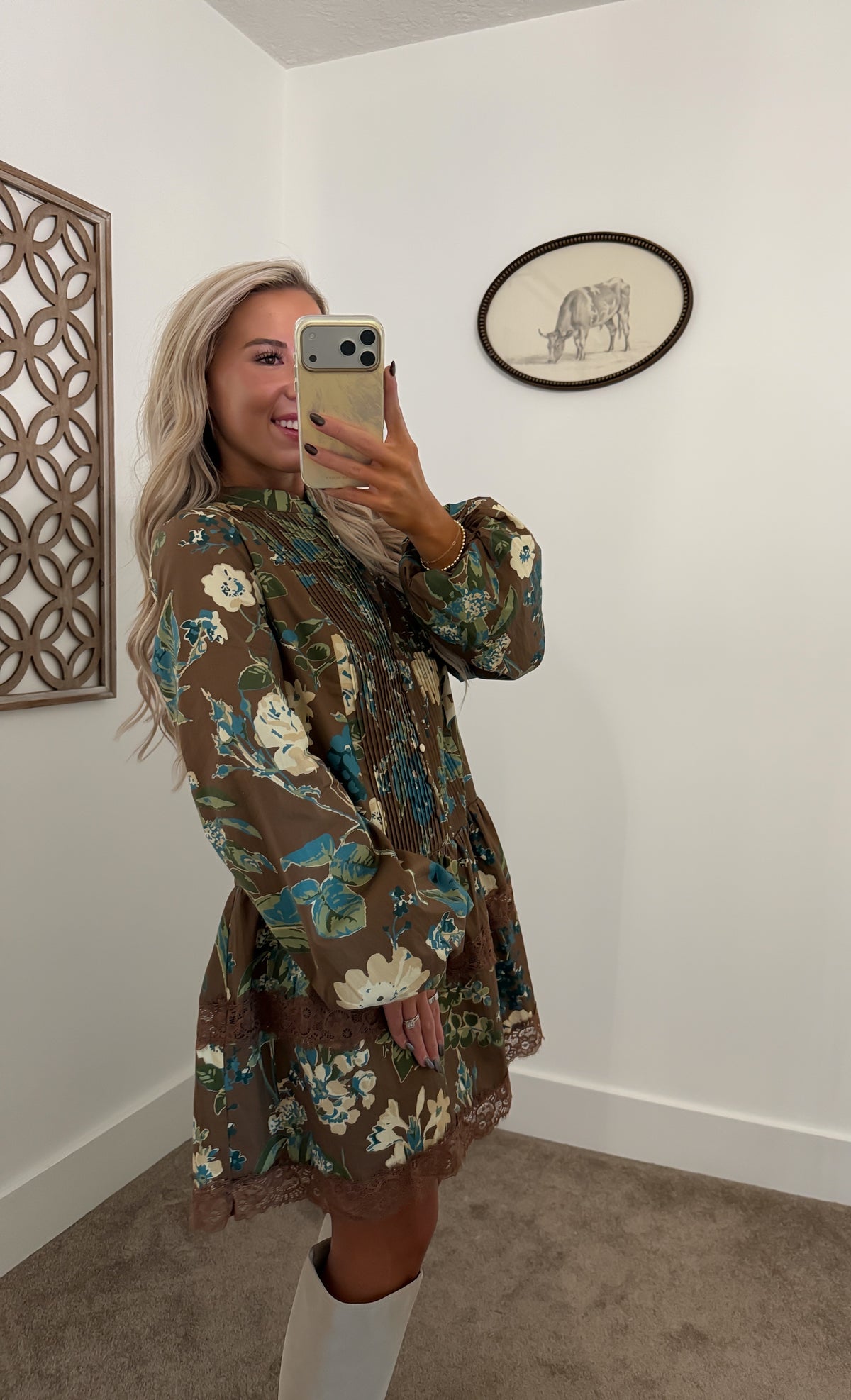 Autumn Bloom Mini Dress