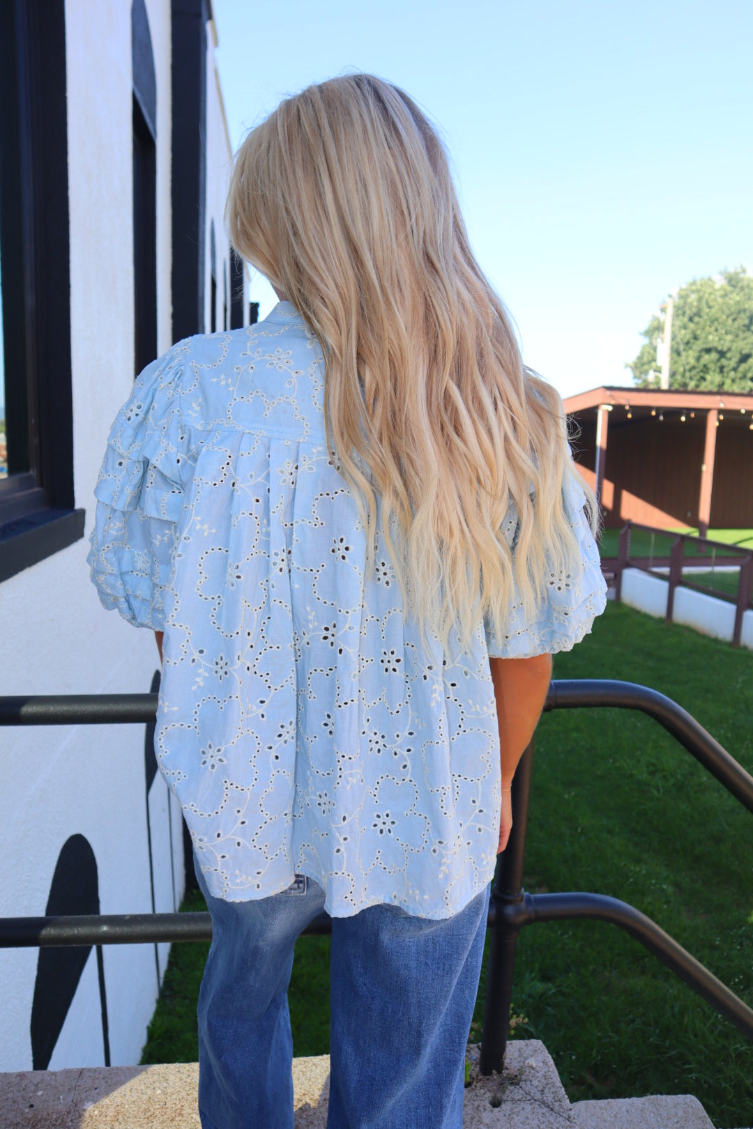 Sunday Skies Eyelet Top