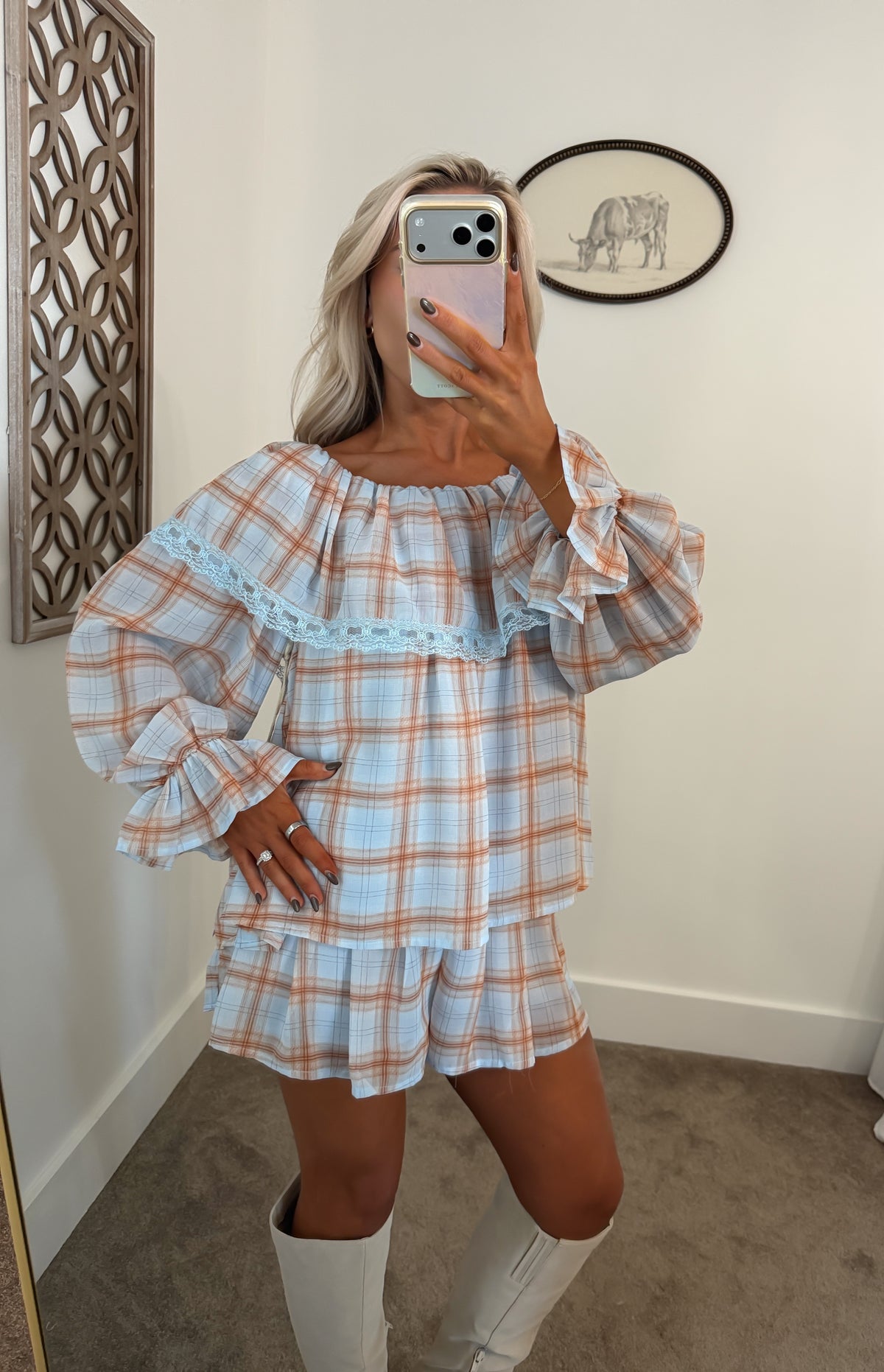 To The Patch Plaid Shorts Set