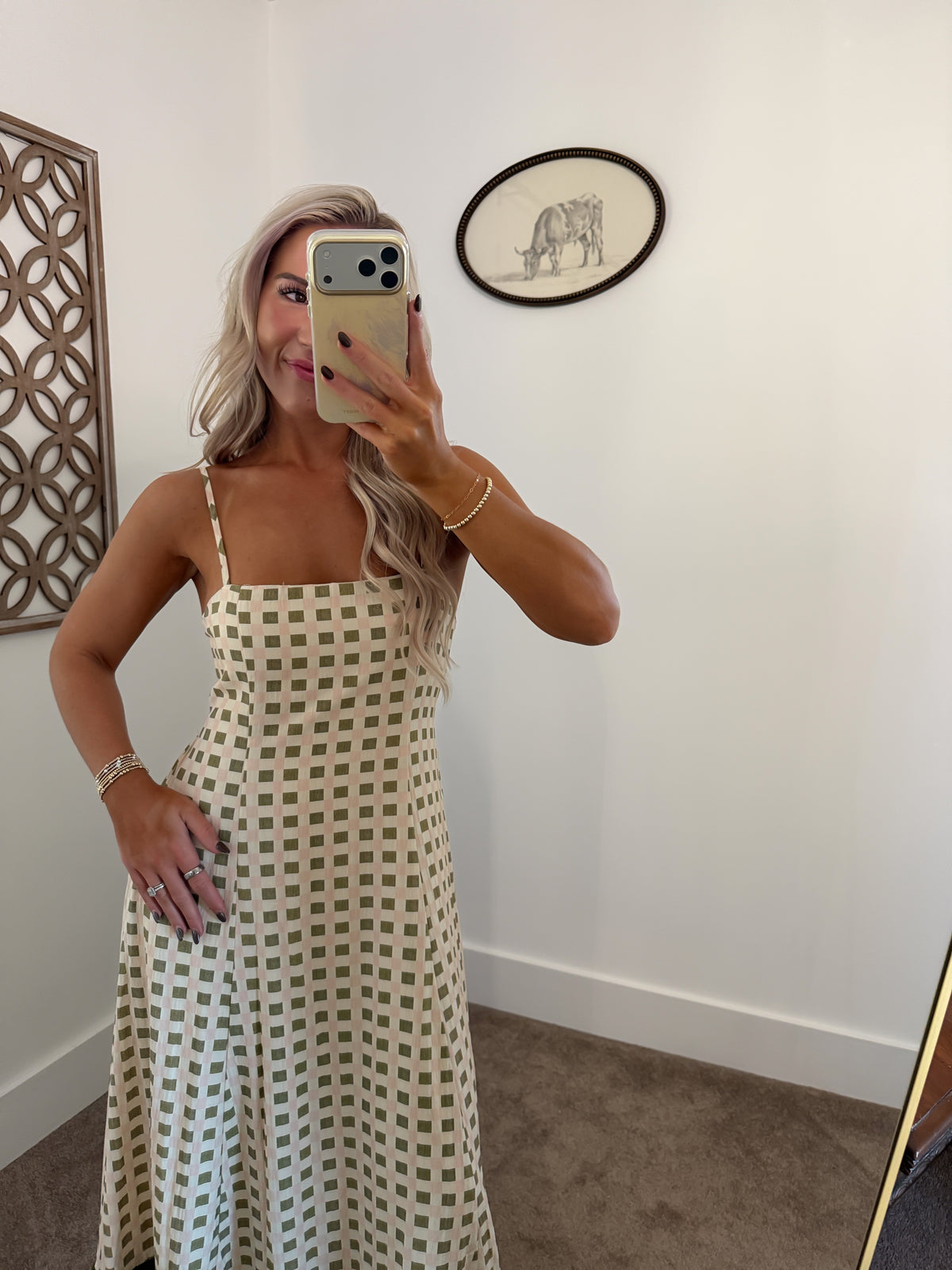 Gingham Social Midi