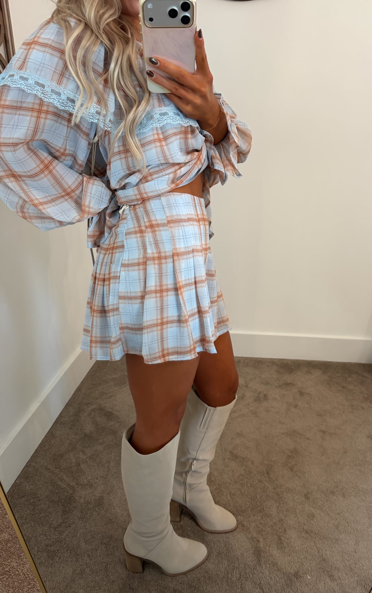 To The Patch Plaid Shorts Set