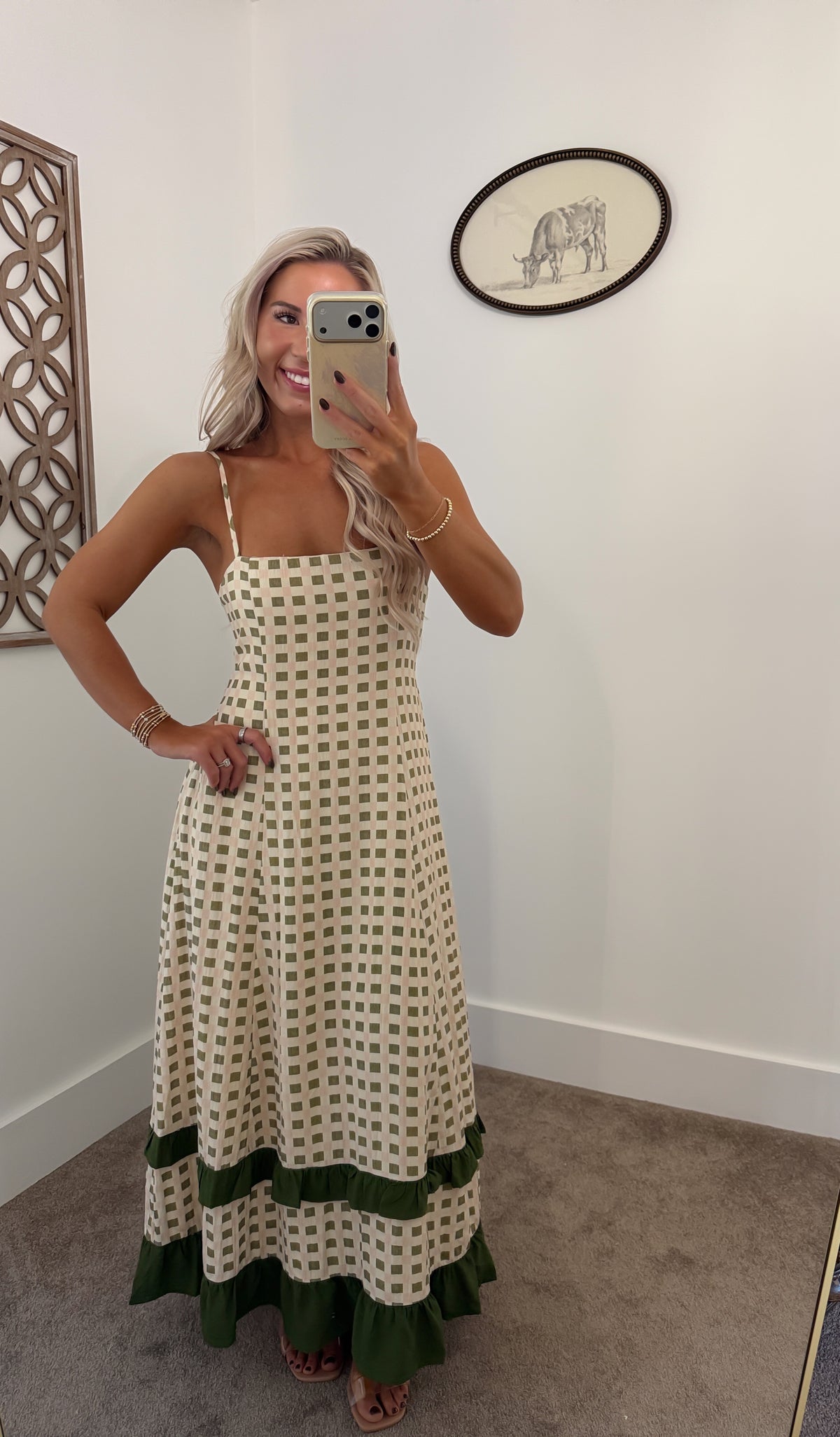 Gingham Social Midi