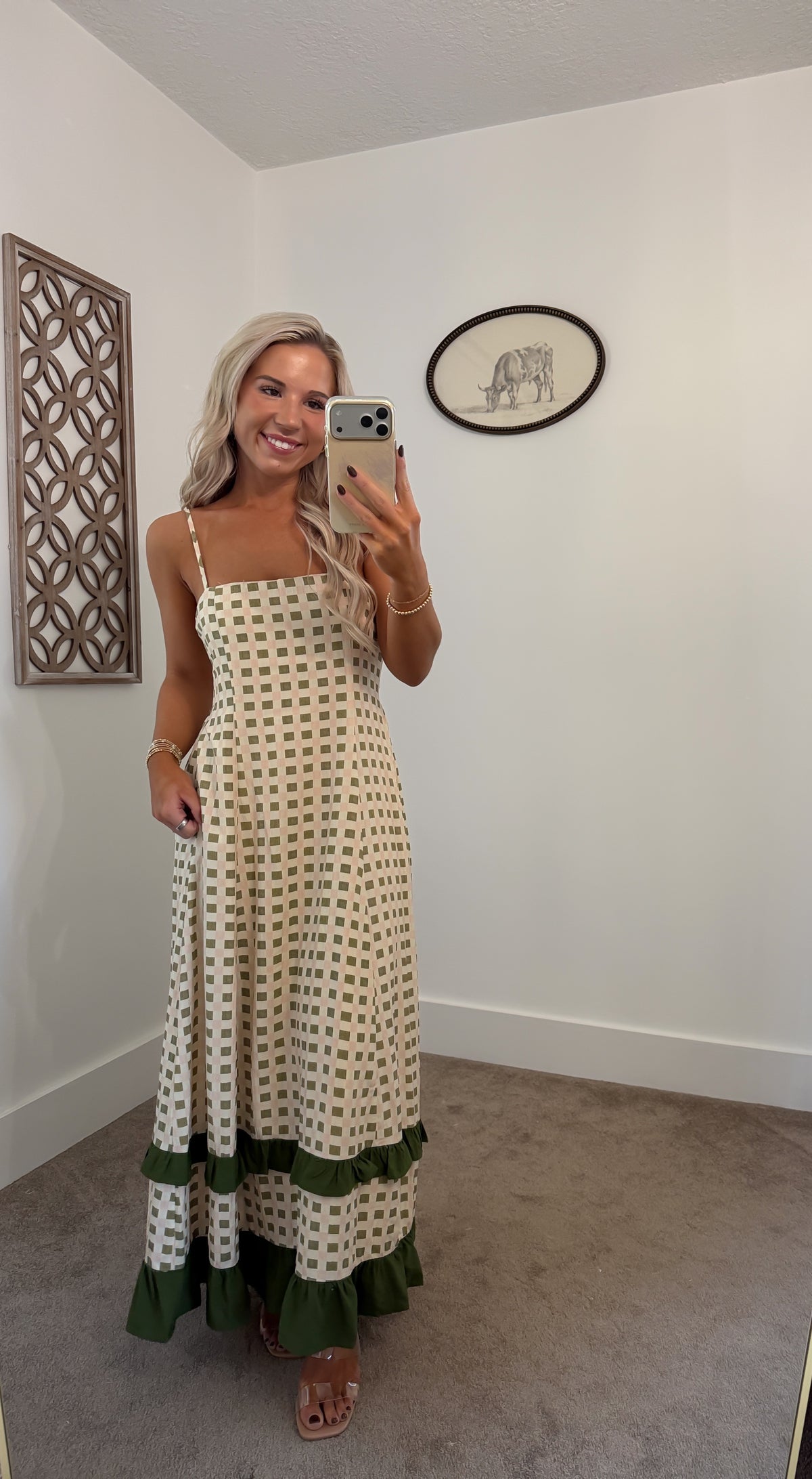 Gingham Social Midi
